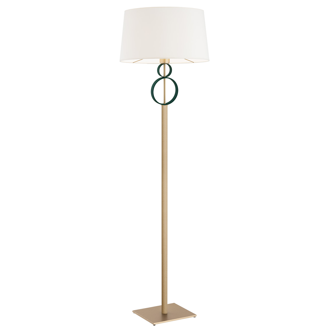 Lampa podłogowa PERSEO złota zielona śmietankowa 158x45cm