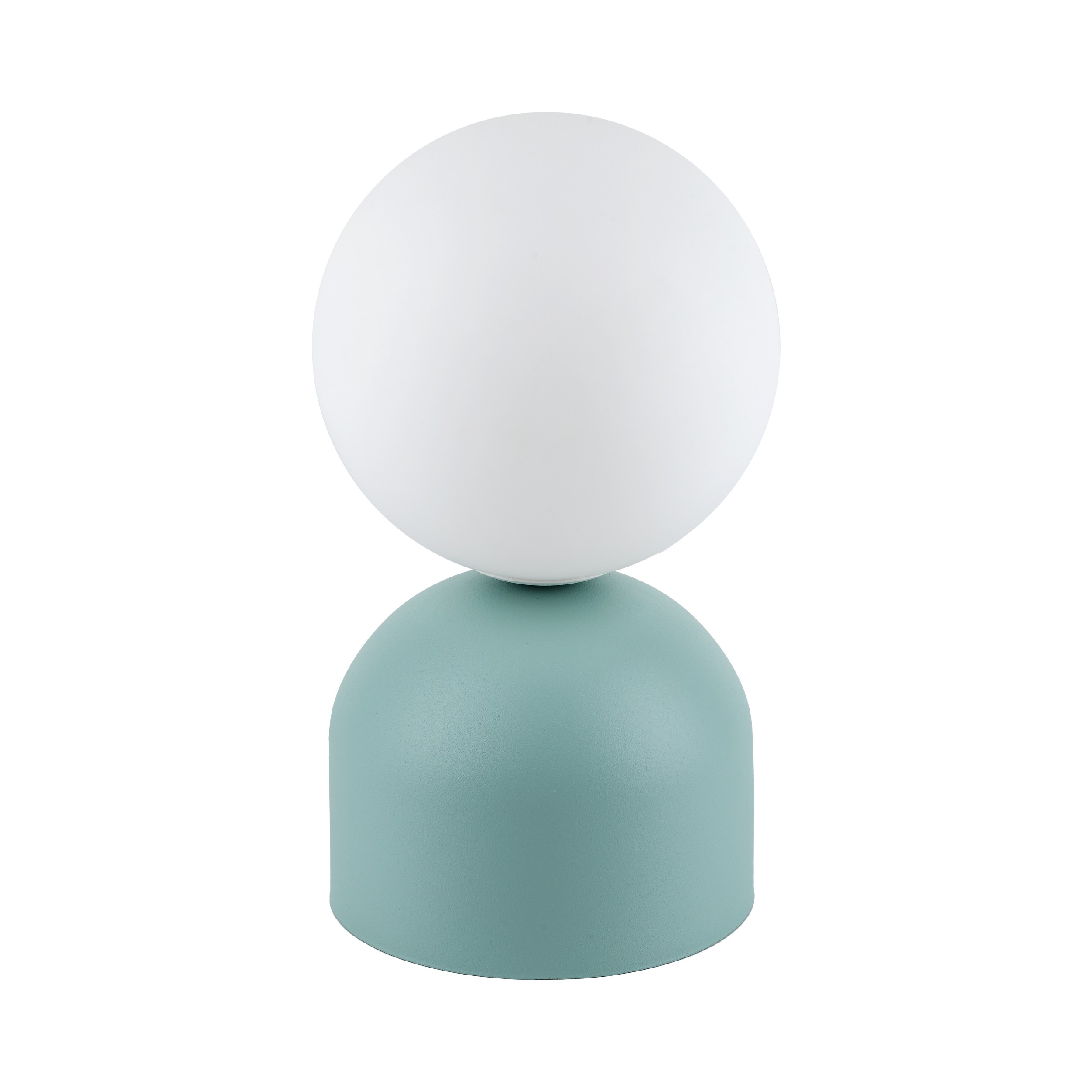 Lampka nocna MIKI miętowa z białym okrągłym kloszem 21x12cm - TK_16039