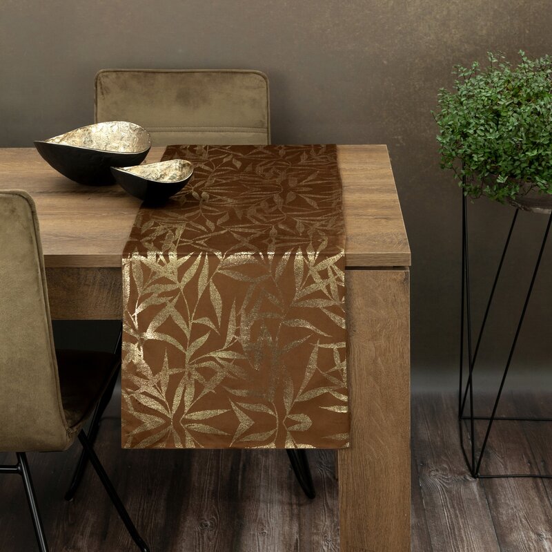 OBRUS BLINK 15 35 X 180 CM BRĄZOWY - EU_390008