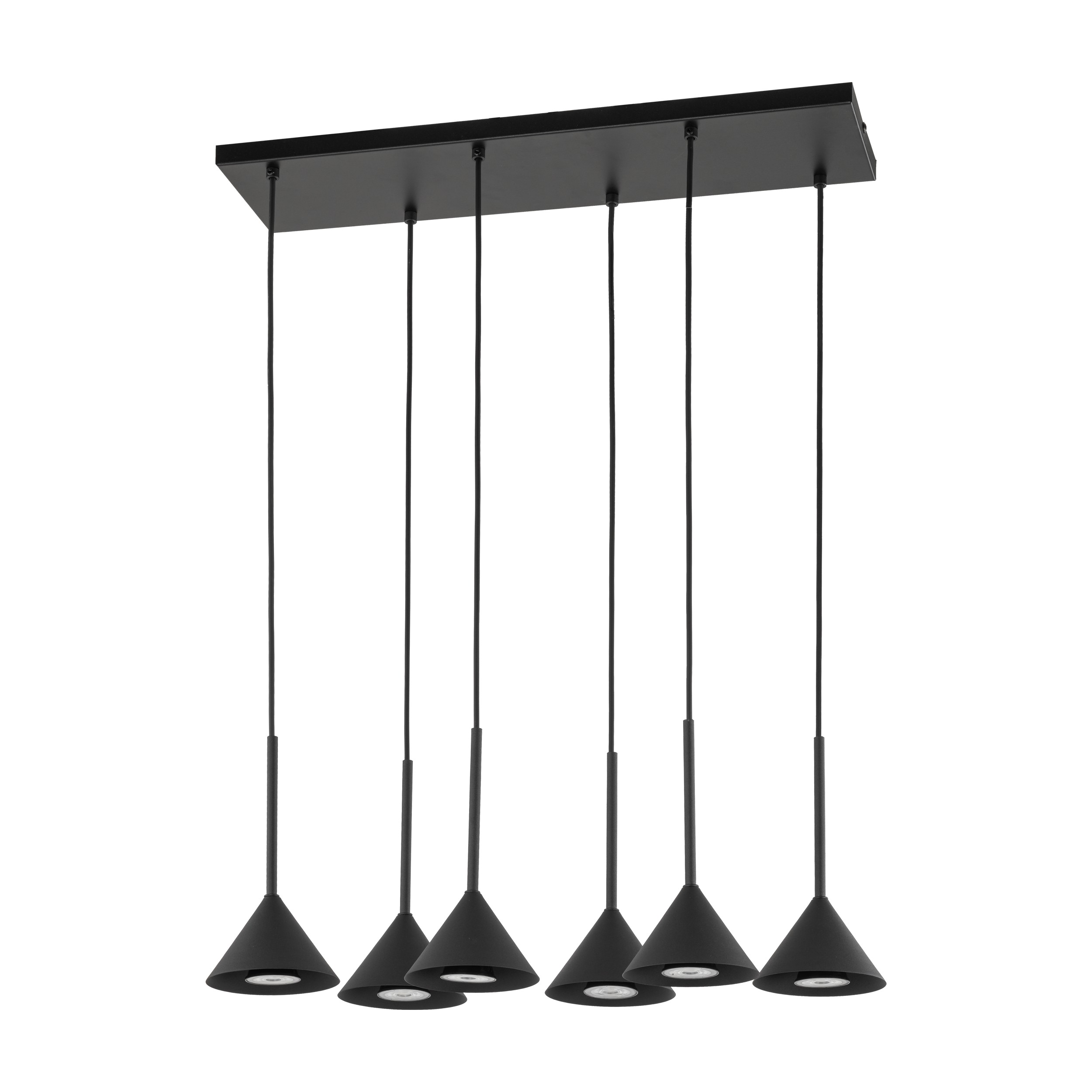 Lampa wisząca CONO czarna na prostokątnej podstawie 90x62x25cm
