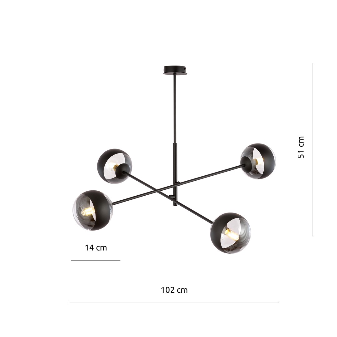 Lampa wisząca LINEAR Czarny 1168/4 - 1168/4