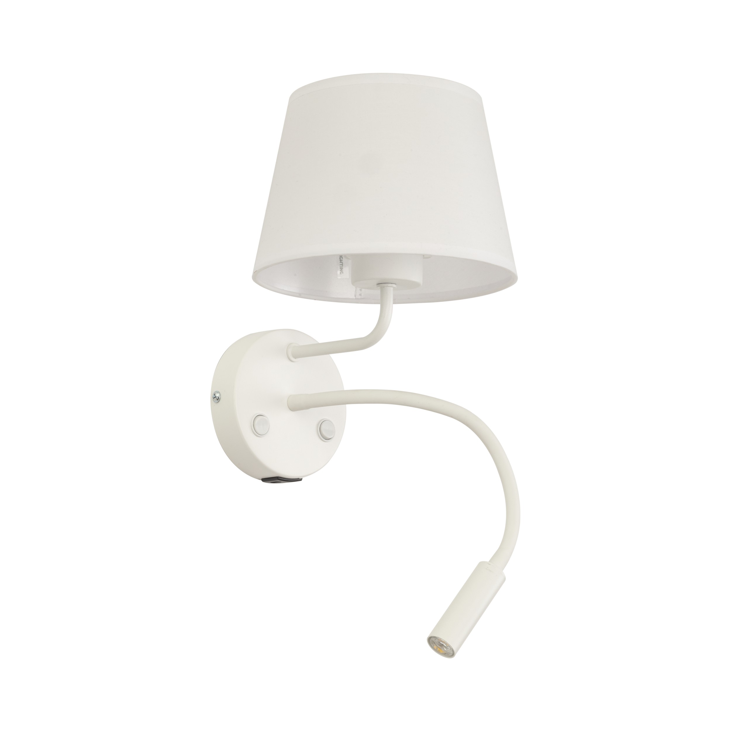 Kinkiet MAJA biały z regulowaną lampką do czytania niezależnymi włącznikami oraz gniazdami USB-A oraz USB-C 50x40x19cm - TK_10204