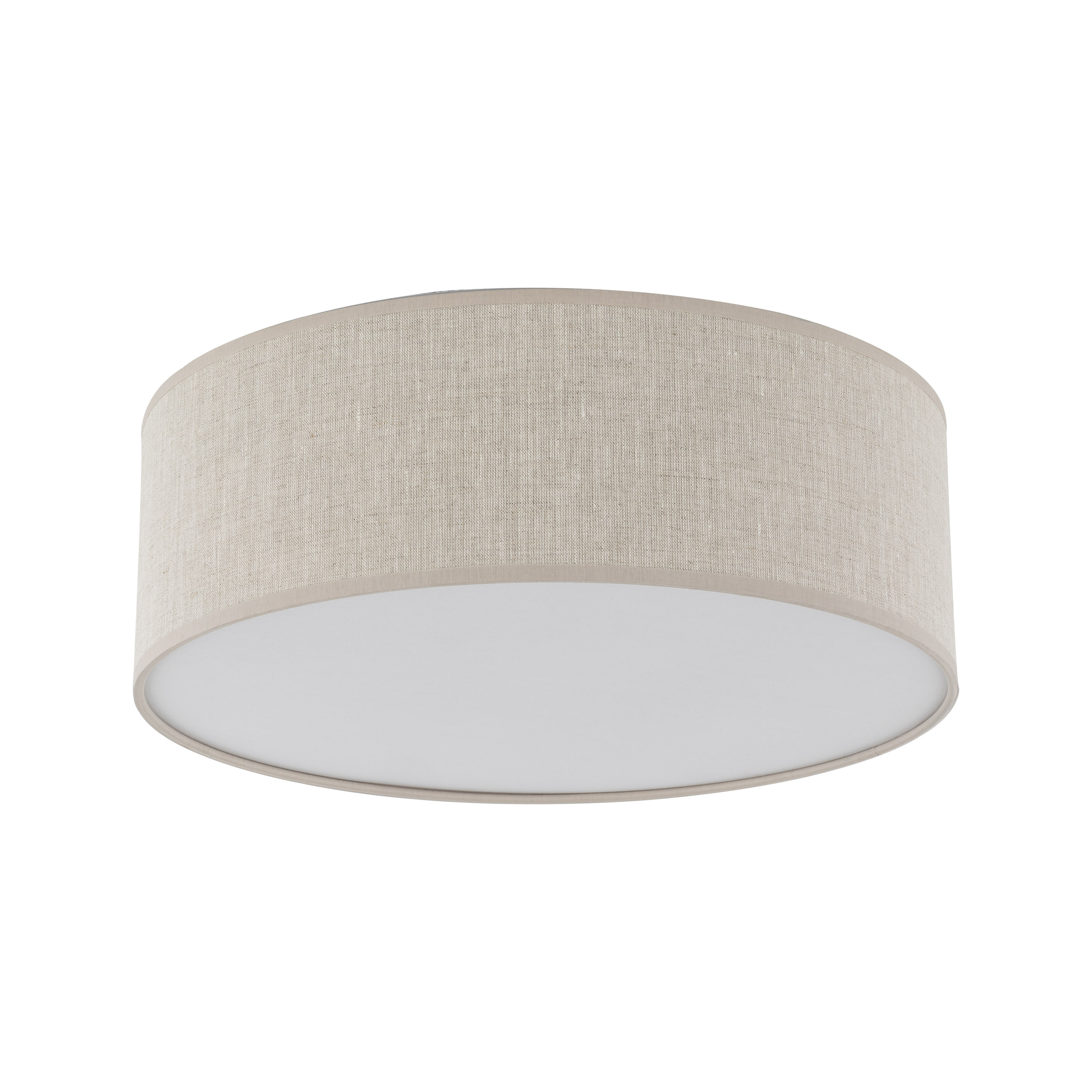 Lampa sufitowa NICOLA brązowa z białym kloszem okrągła 38x14cm
