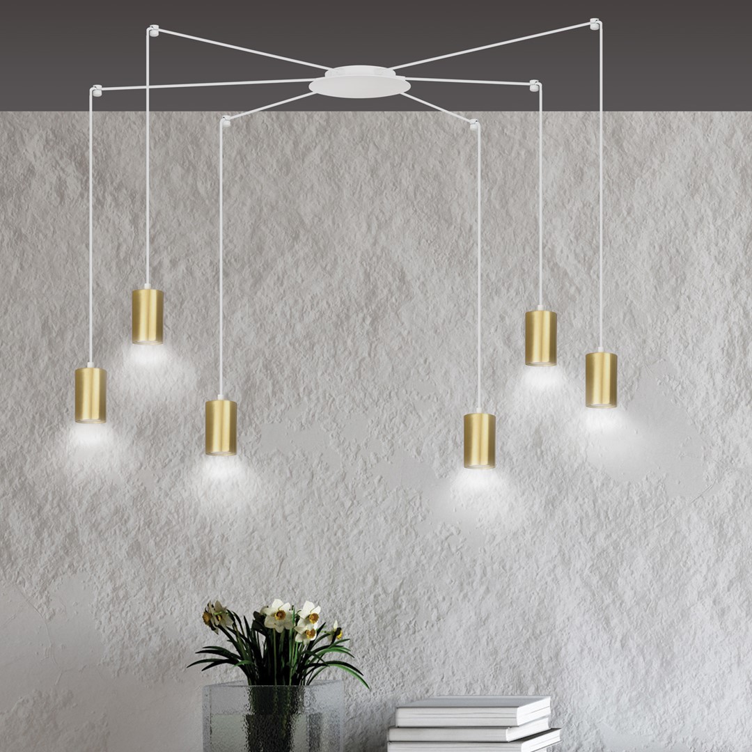 Lampa wisząca TRAKER Biały/Złoty 527/6 - 527/6