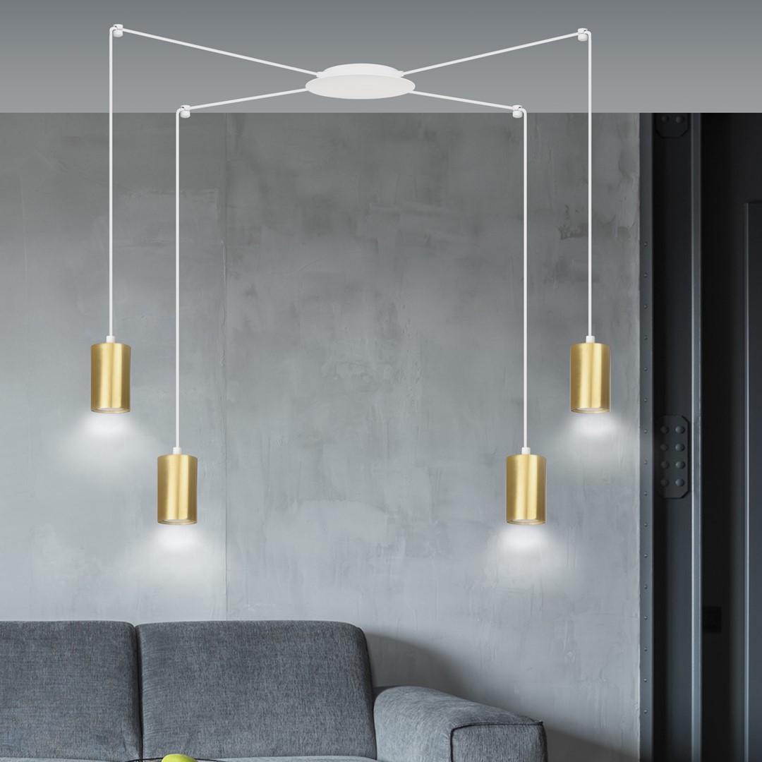 Lampa wisząca TRAKER Biały/Złoty 527/4 - 527/4