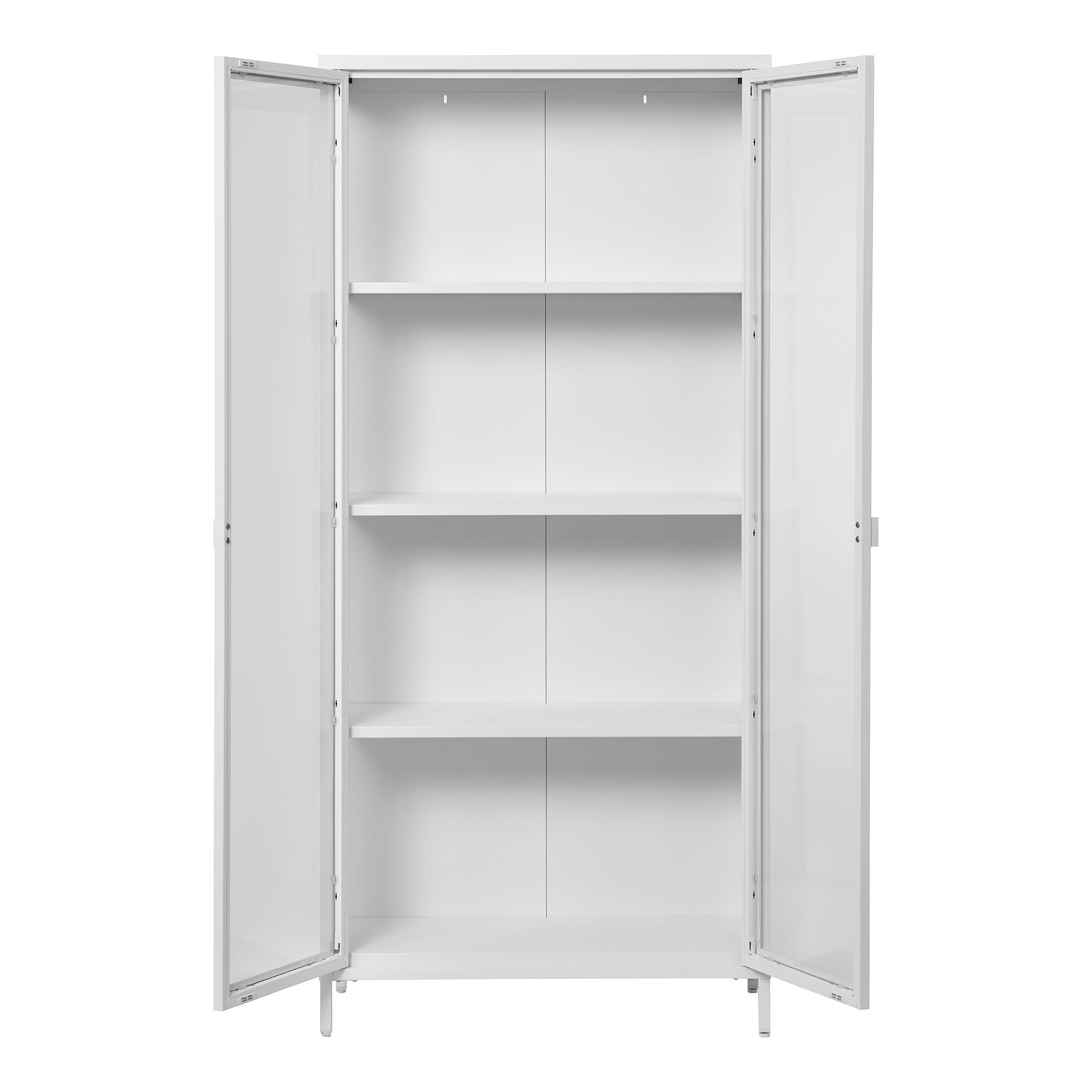 Witryna 2-drzwiowa BRISBANE przeszklone boki 80x35x175 cm - biała - 3001041