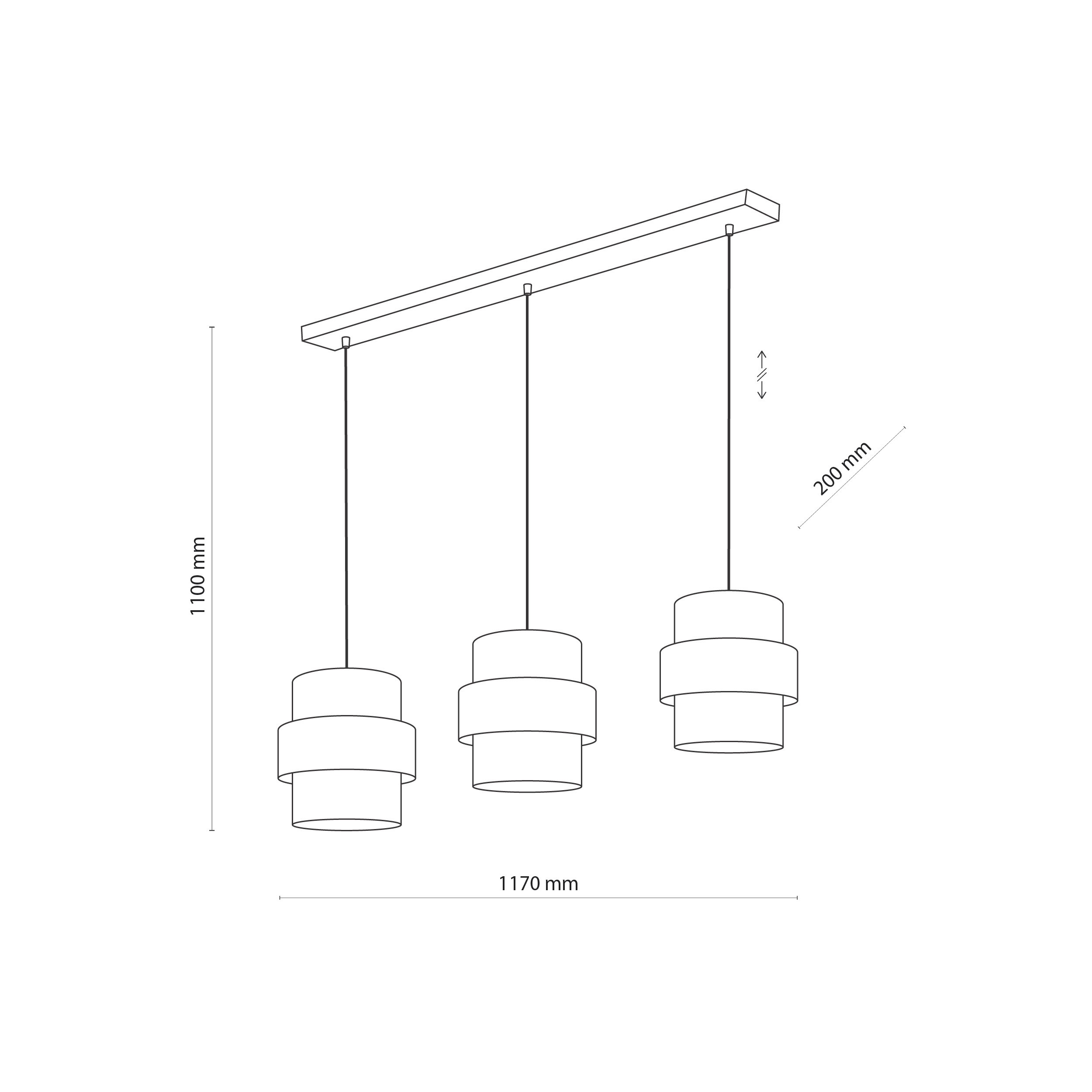Lampa wisząca CALISTO czarna ze złotymi elementami 110x117x20cm - TK_4378