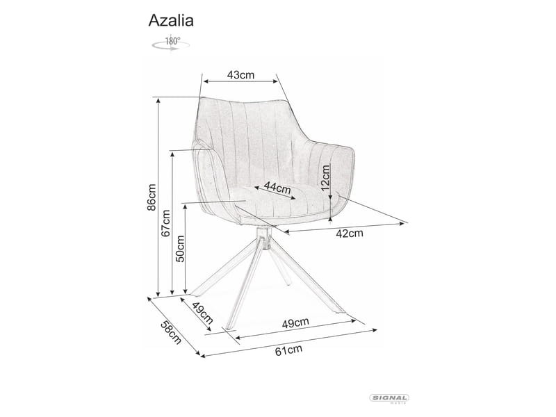 Krzesło obrotowe 180° AZALIA VELVET aksamitne zielone Signal - AZALIAVCZ