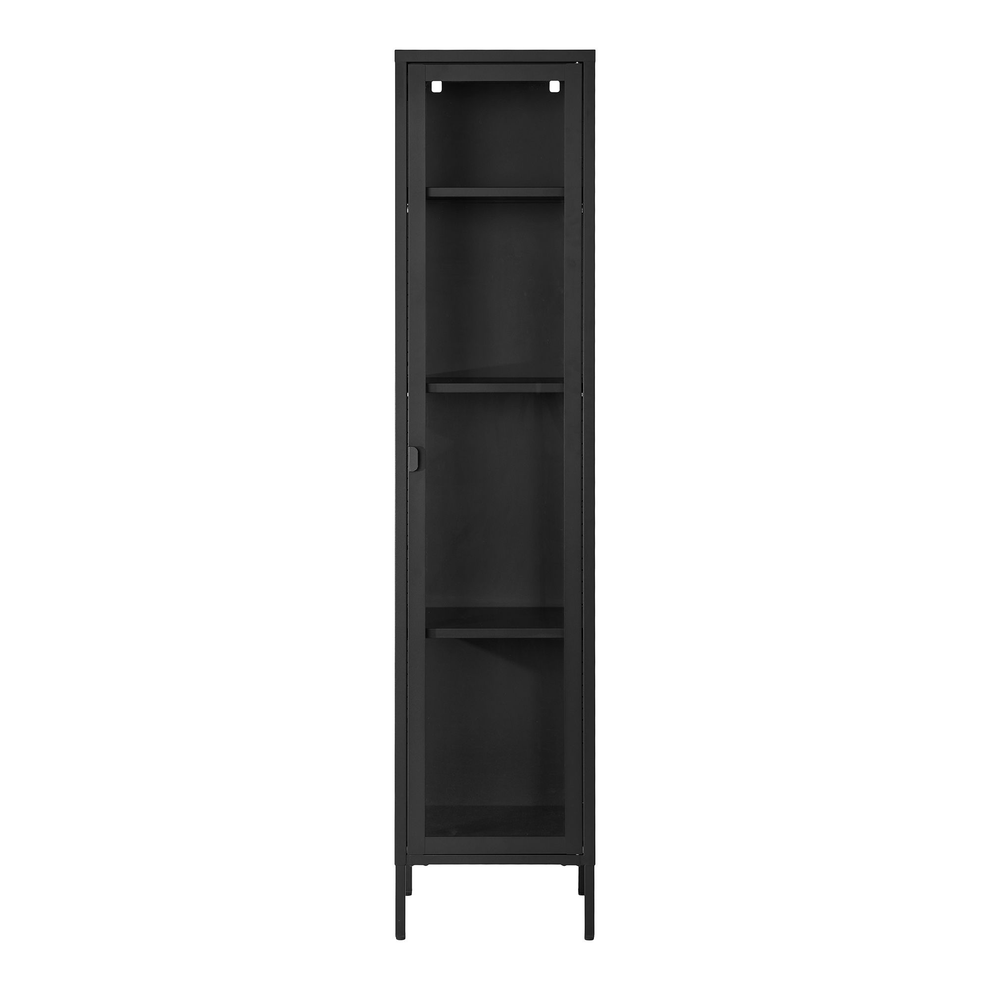Witryna 1-drzwiowa szklane BRISBANE przeszklone boki 40x35x180 cm - czarna - 3003000