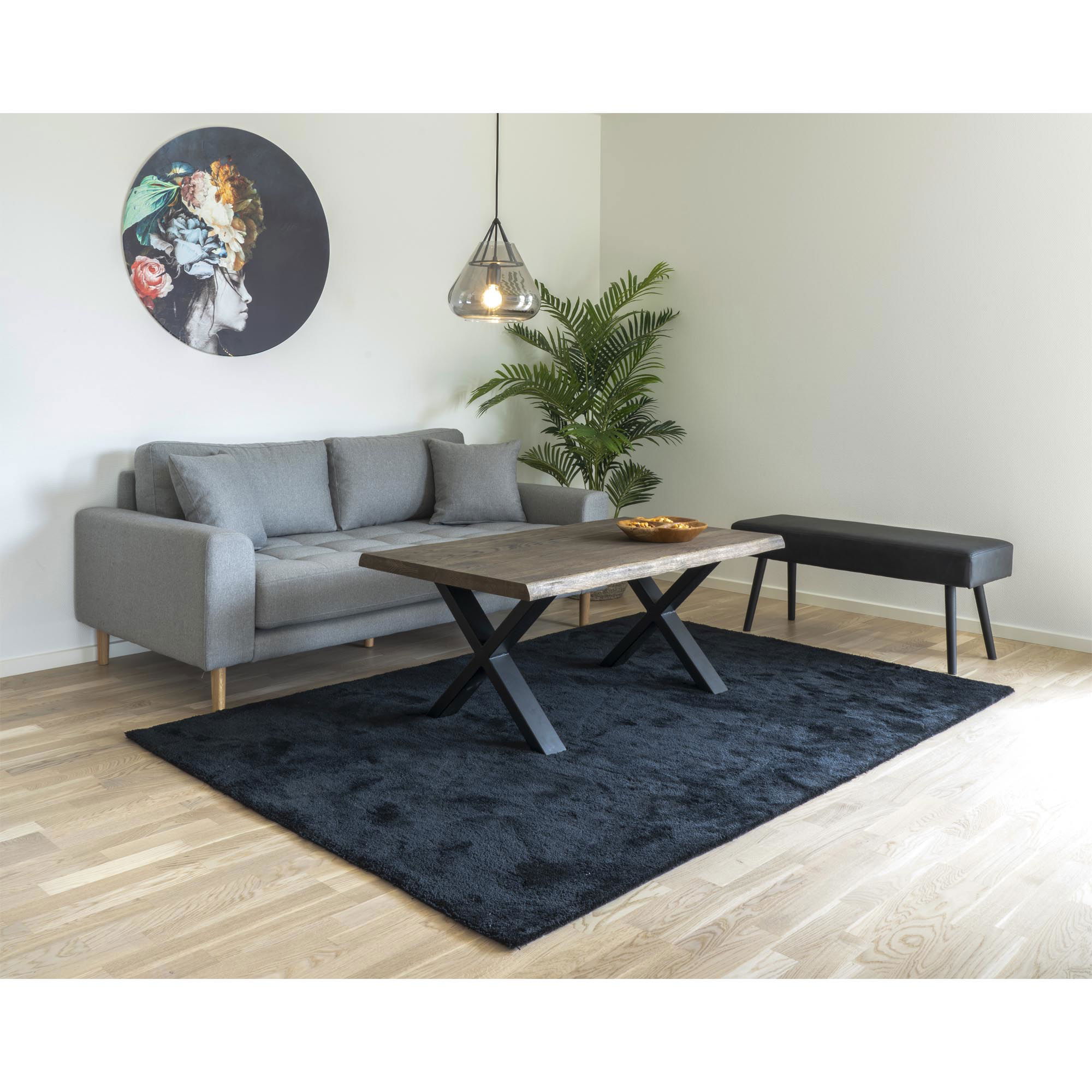 Stolik kawowy TOULON 1 - dąb wędzony, czarny 70x120 cm - 2101560