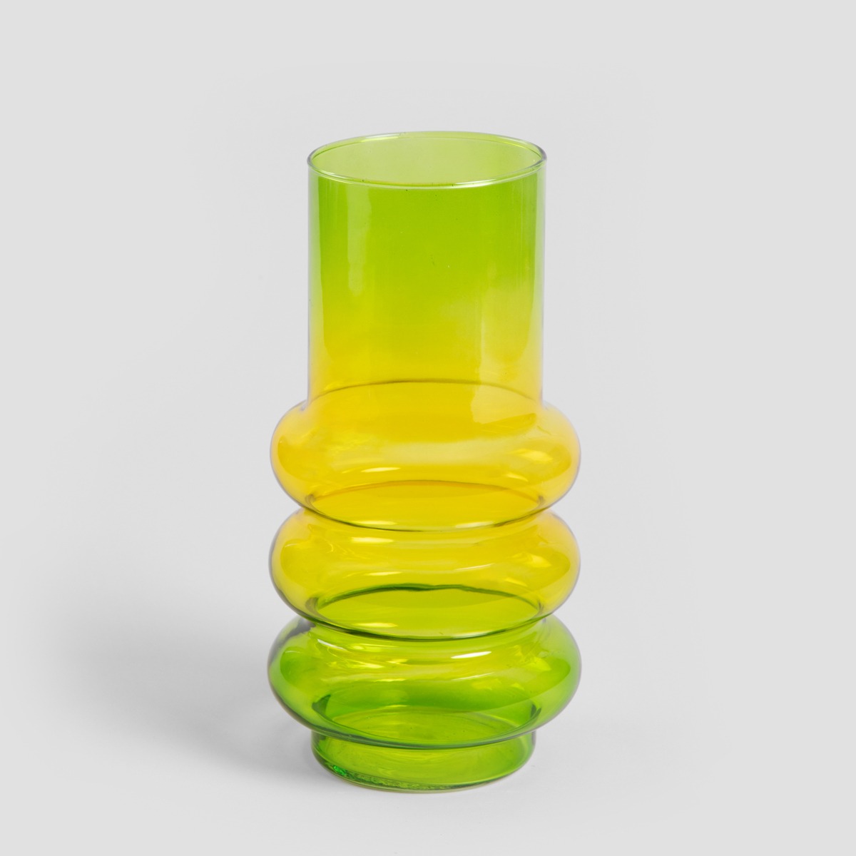 Wazon CIRCLE szklany żółto-zielony ombre 11x26cm - HO_236638