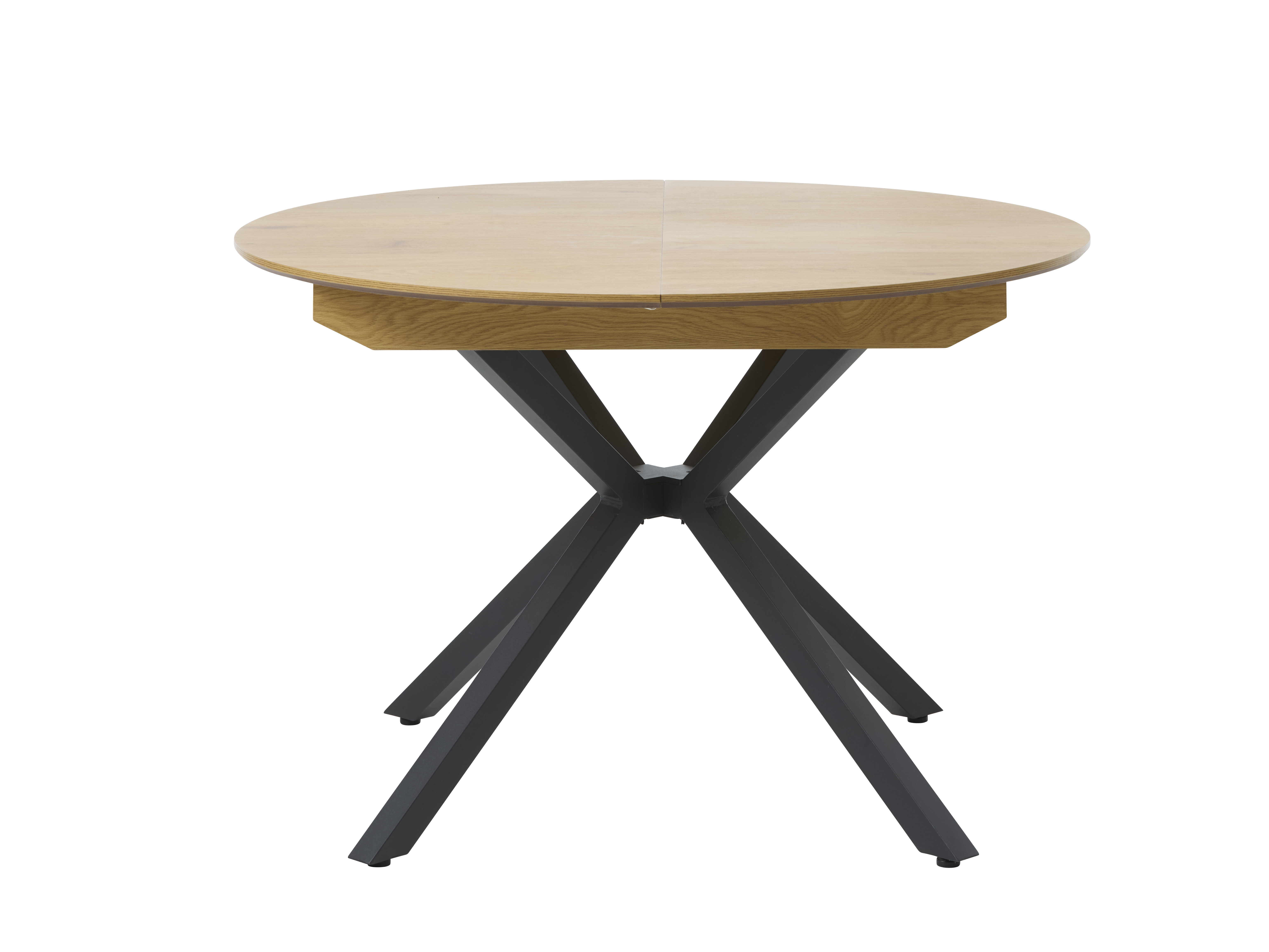 Stół okrągły rozkładany CESURA Ø120-160 Cm - naturalny, czarny - UN_53160000
