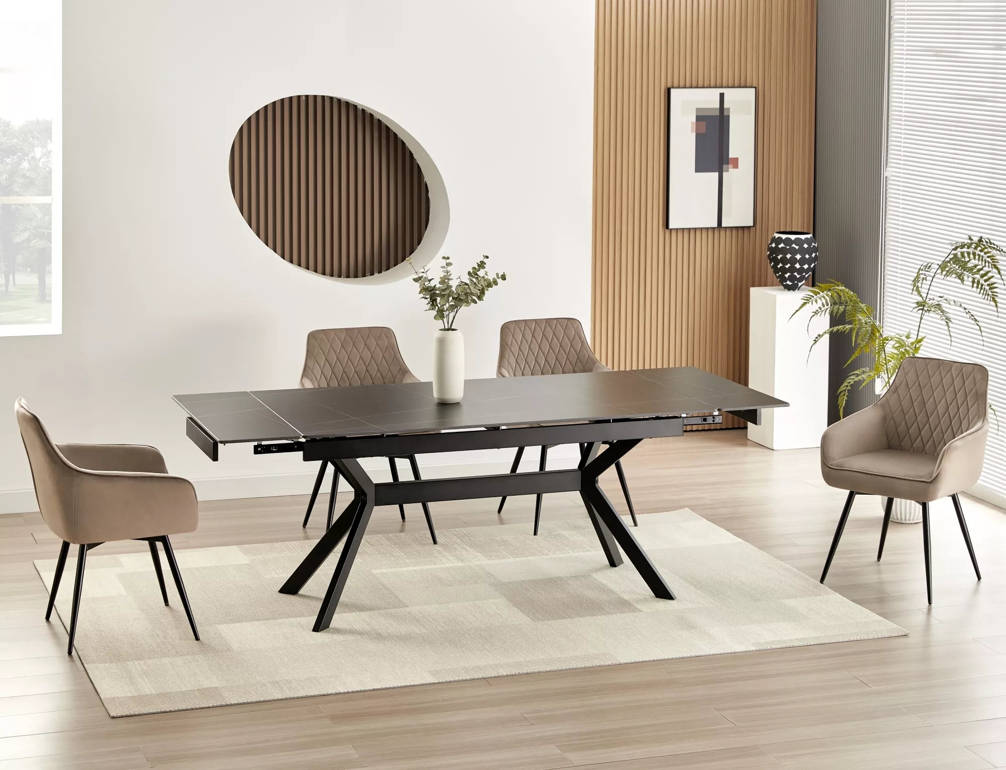 Stół rozkładany ceramiczny IMPERIA 160(220)x90 czarny - IMPERIAC160