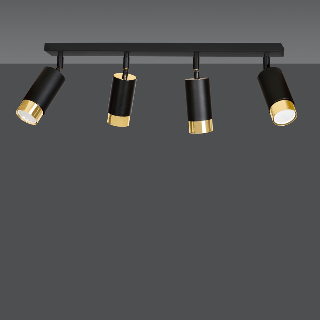 Lampa sufitowa HIRO Czarny/Złoty 965/4 - 965/4