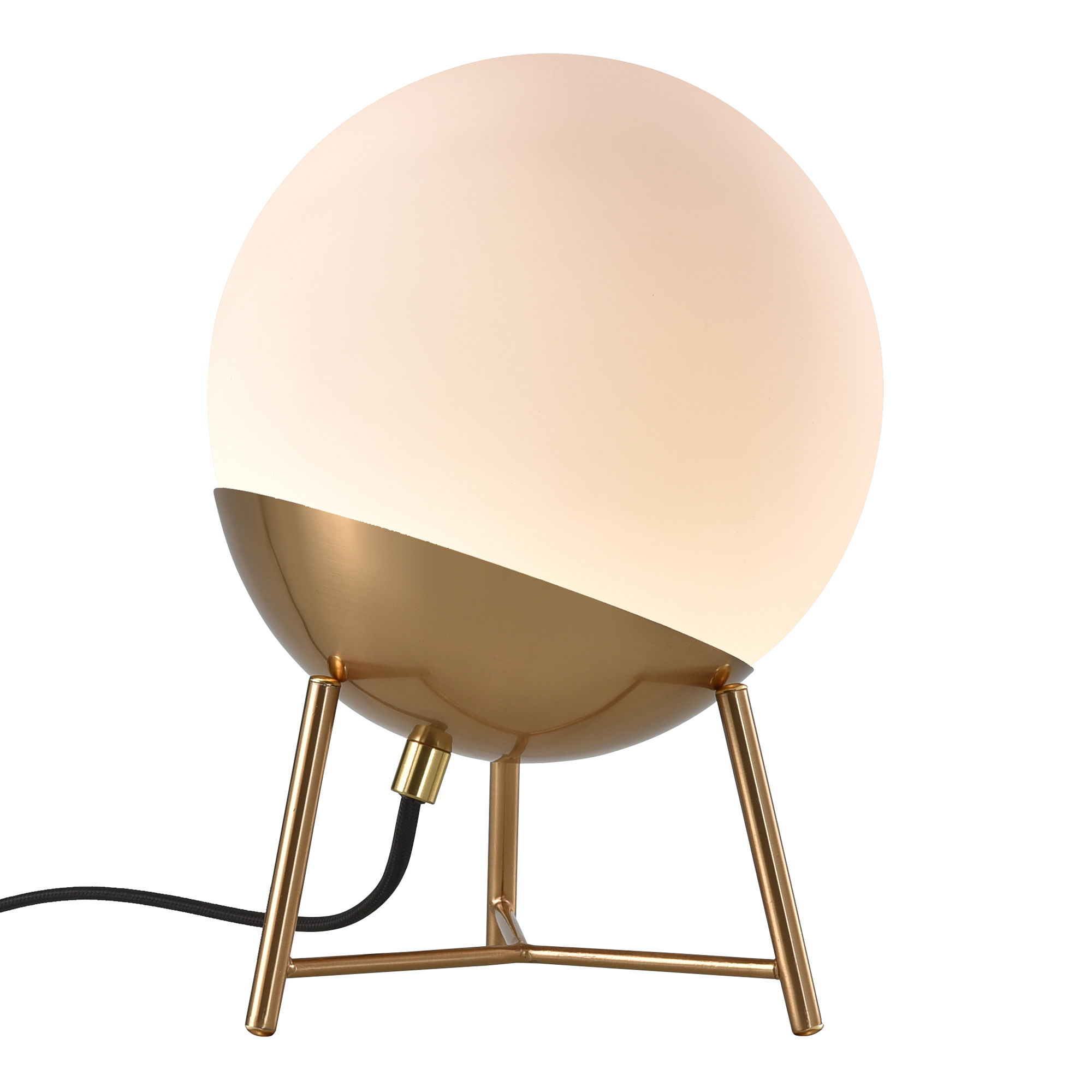 Lampa stołowa CHELSEA białe szkło gniazdo i nogi fi20 cm - 6406230