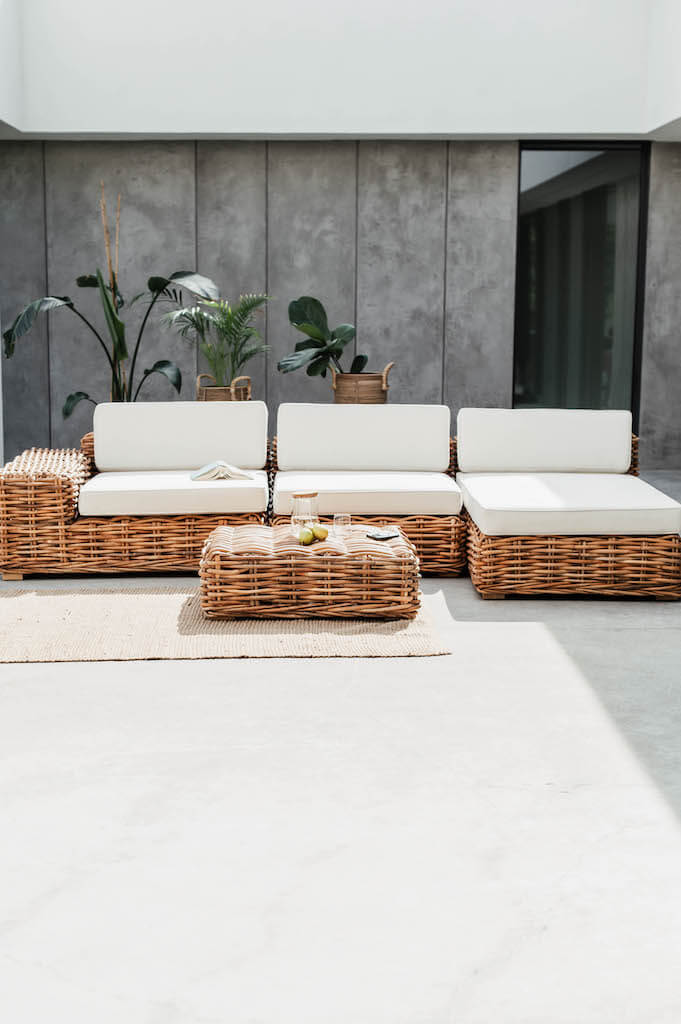 Sofa INKA PRAWA rattanowa 340x200 Naturalny - MNMH5IN
