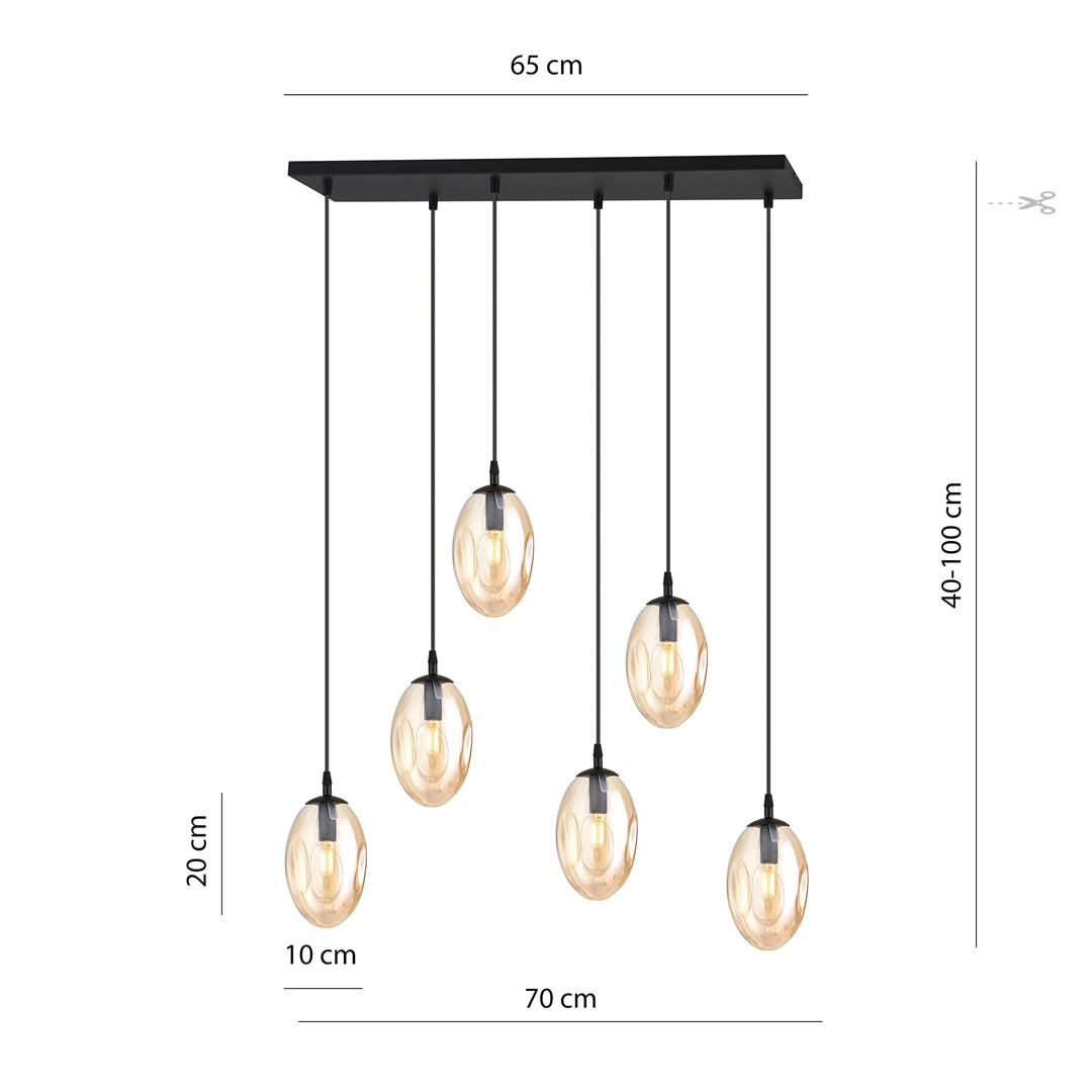 Lampa wisząca ASTRAL Czarny 1267/6 - 1267/6