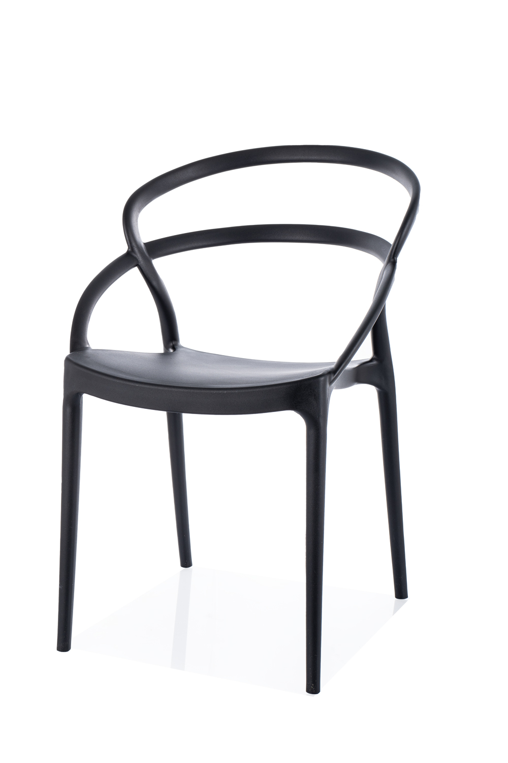 Krzesło ogrodowe plastikowe gięte Glis czarne sztaplowane