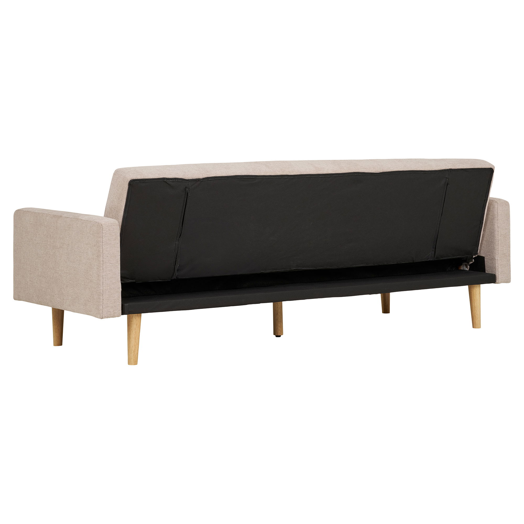 Sofa rozkładana KELLS - piaskowa naturalne nogi - 1302050