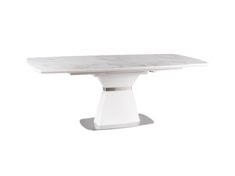 Stół rozkładany SATURN II CERAMIC Biały marmur/Biały Mat 90x160(210) Signal
