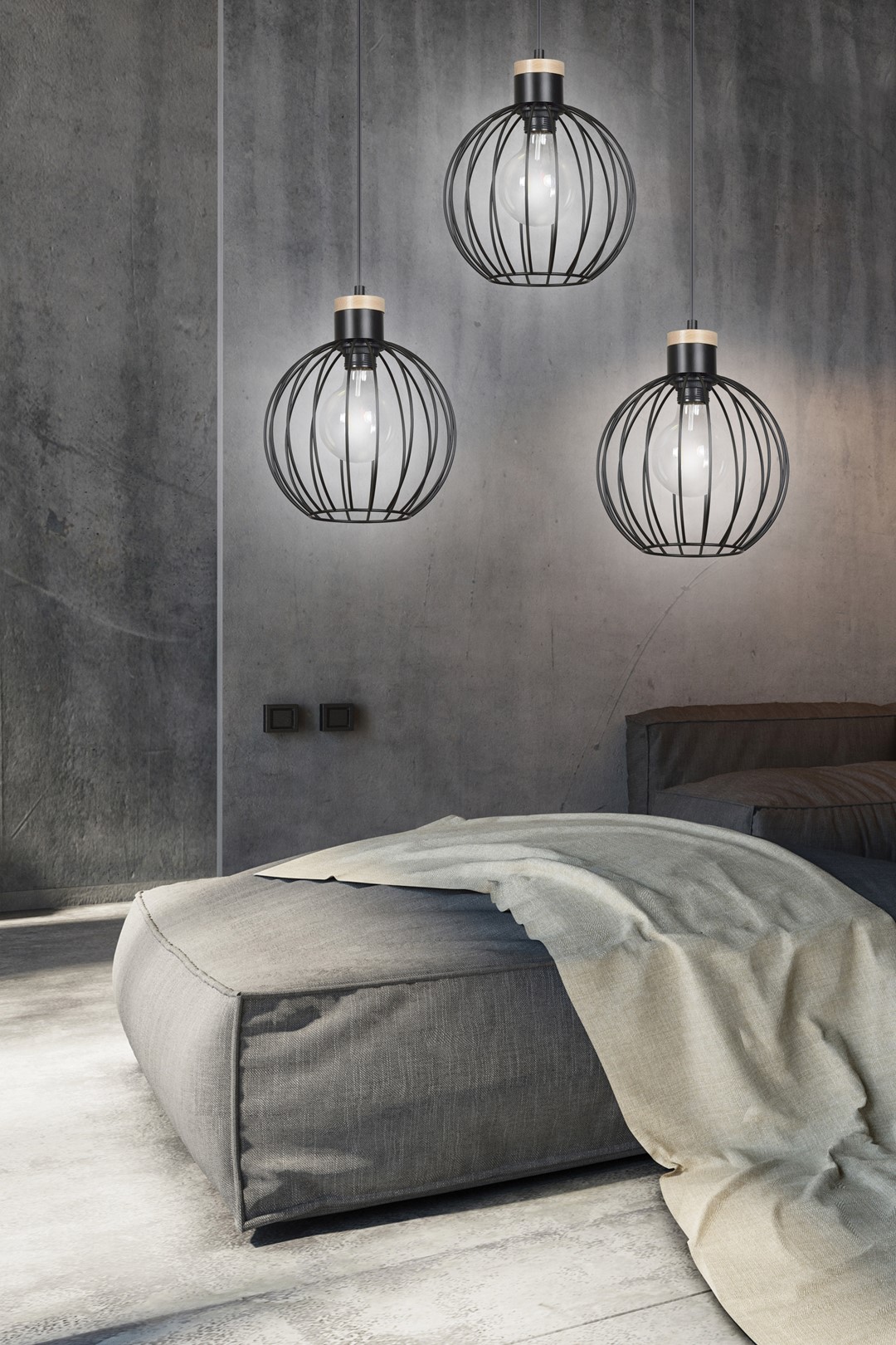 Lampa wisząca BARBADO Czarny 754/3 - 754/3