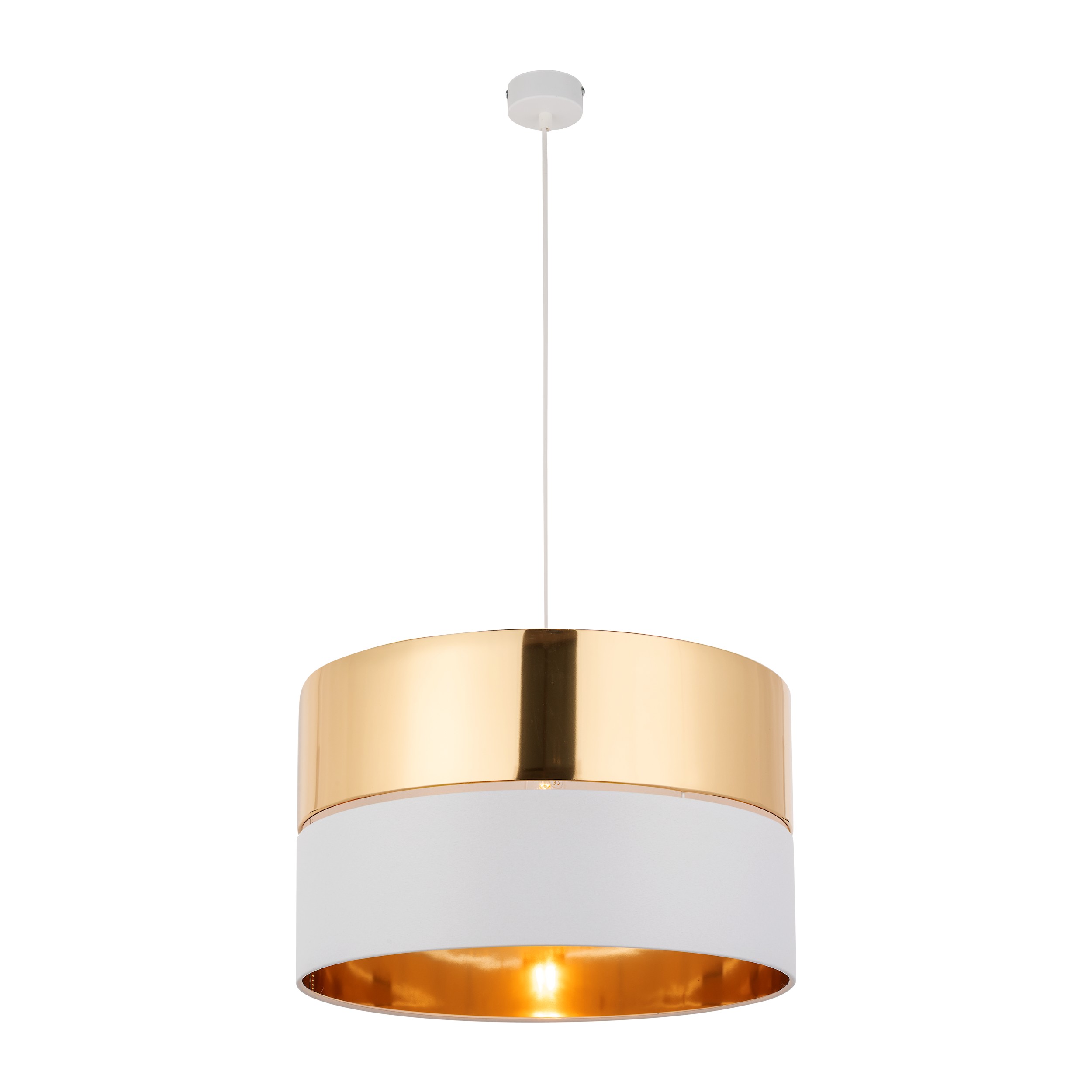 Lampa wisząca HILTON biała ze złotymi elementami 175x50cm - TK_4771
