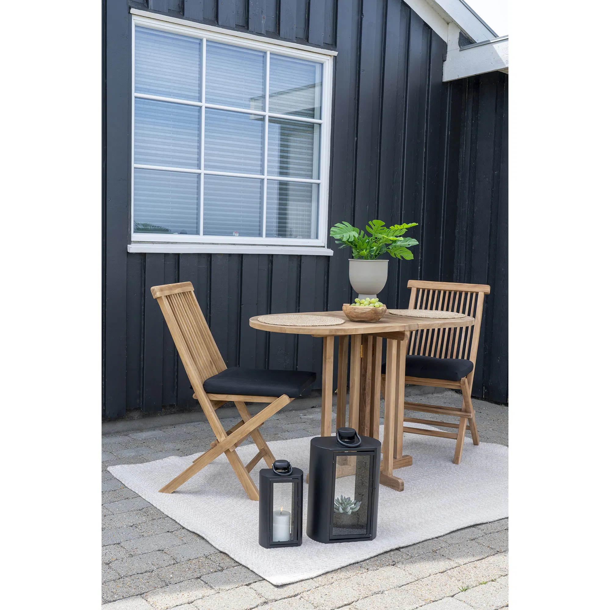 Stół ogrodowy składany HUELVA 60x120 cm drewno tekowe - naturalny - 7501145
