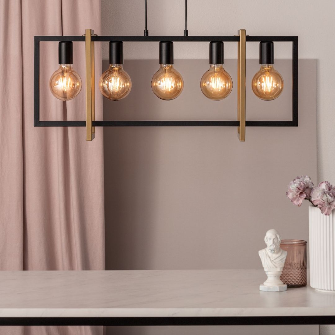 EDEN 5 lampa wisząca czarny/złoty - SI_32236