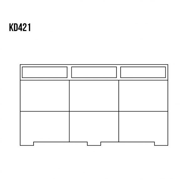 Komoda bukowa KD421 Surowy nielakierowany DREWMAX - 40076