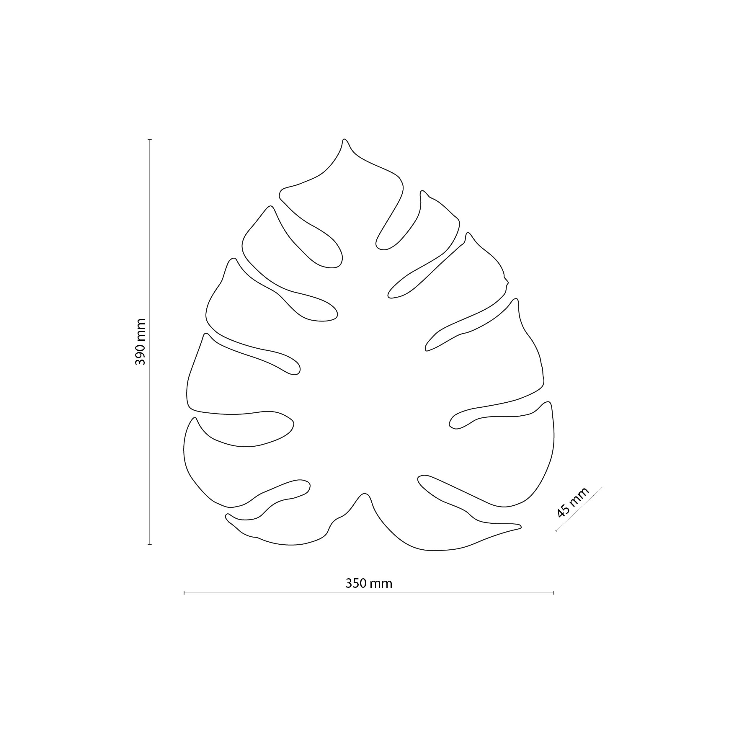 Kinkiet MONSTERA złoty w kształcie liścia 39x35x4cm - TK_4665
