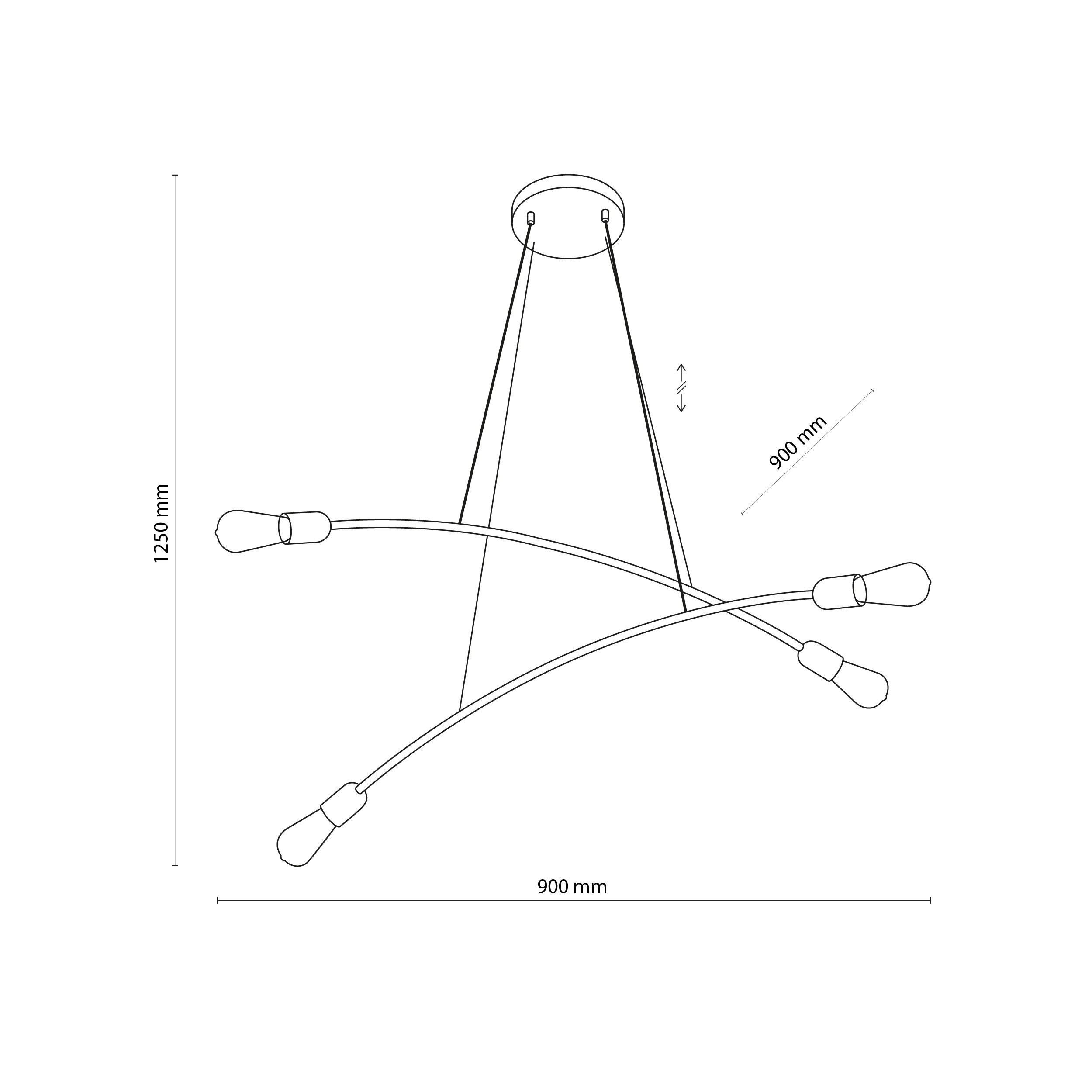 Lampa wisząca HELIX czarna metalowa 125x90cm - TK_2724