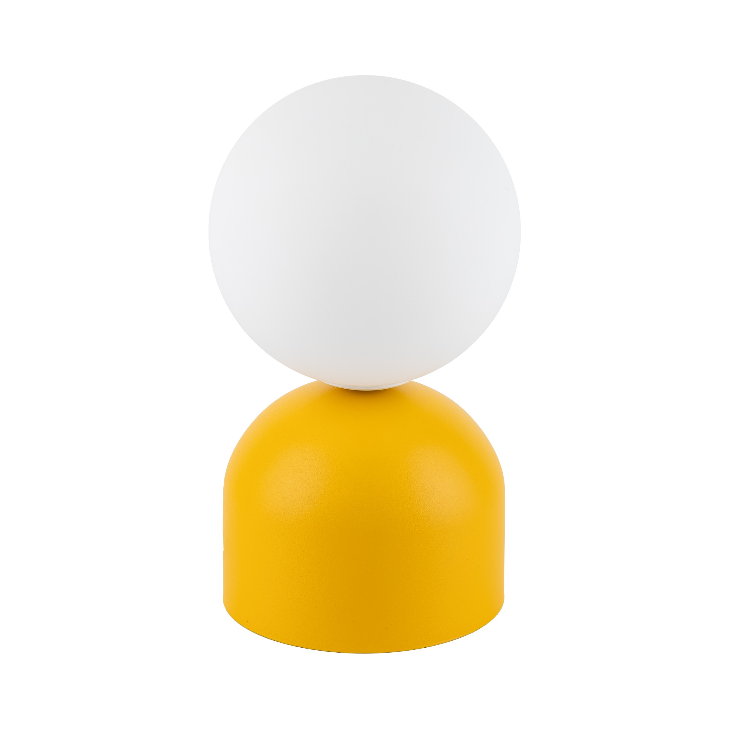 Lampka nocna MIKI żółta z białym okrągłym szklanym kloszem 21x12cm - TK_16040