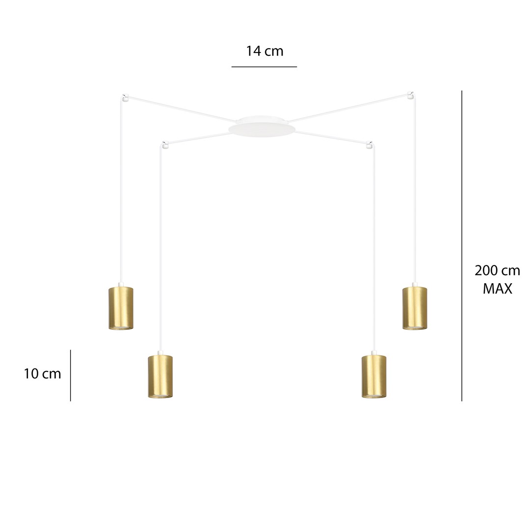 Lampa wisząca TRAKER Biały/Złoty 527/4 - 527/4
