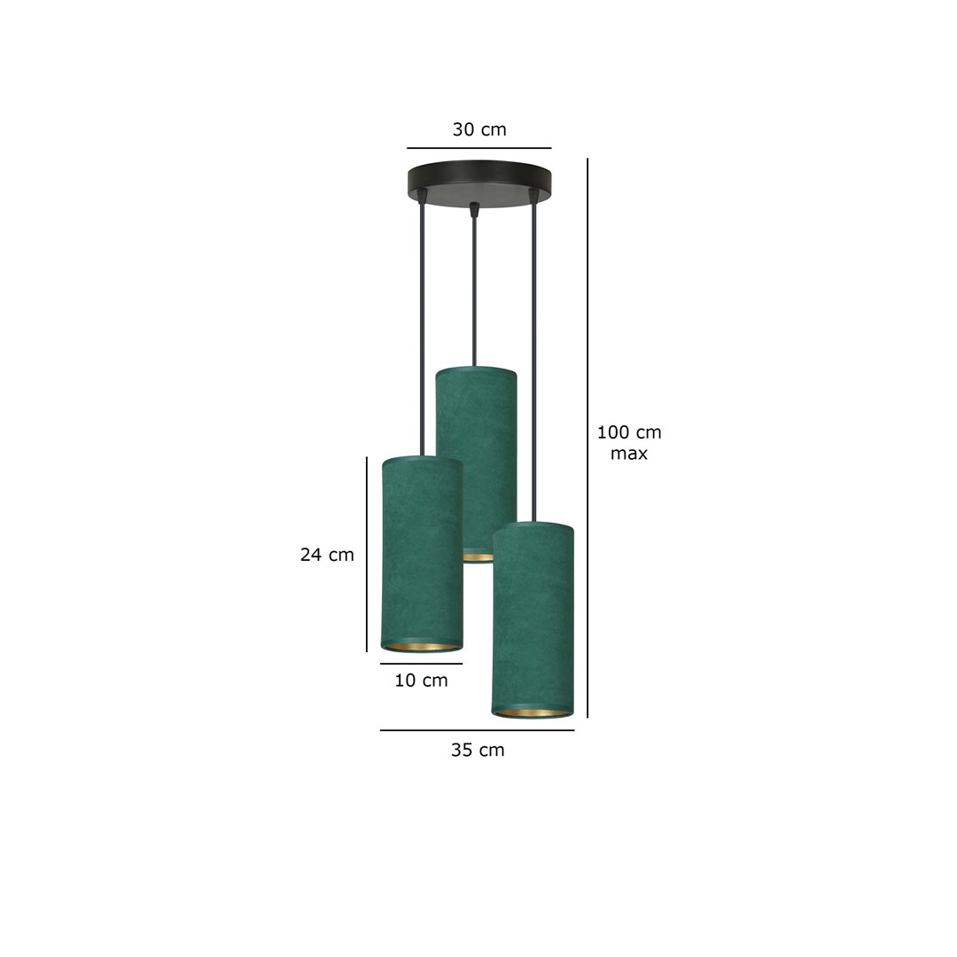 Lampa wisząca BENTE Czarny 1058/3PREM - 1058/3PREM