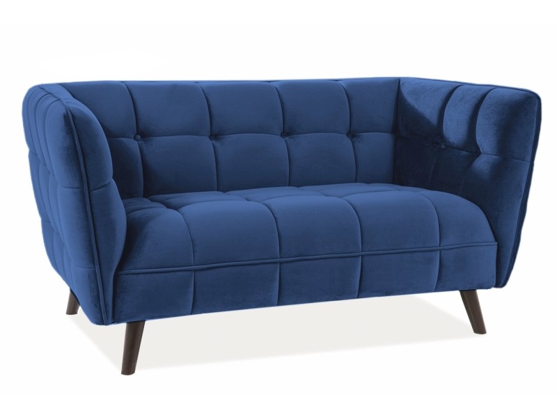 Sofa CASTELLO 2 VELVET granatowy bluvel 86/wenge