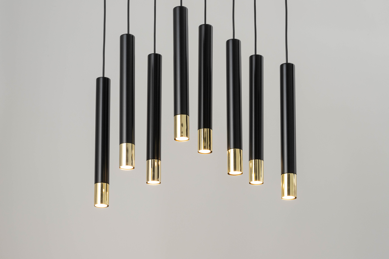 SOPEL GRAND 8 czarny/złoty lampa wisząca - SI_33398
