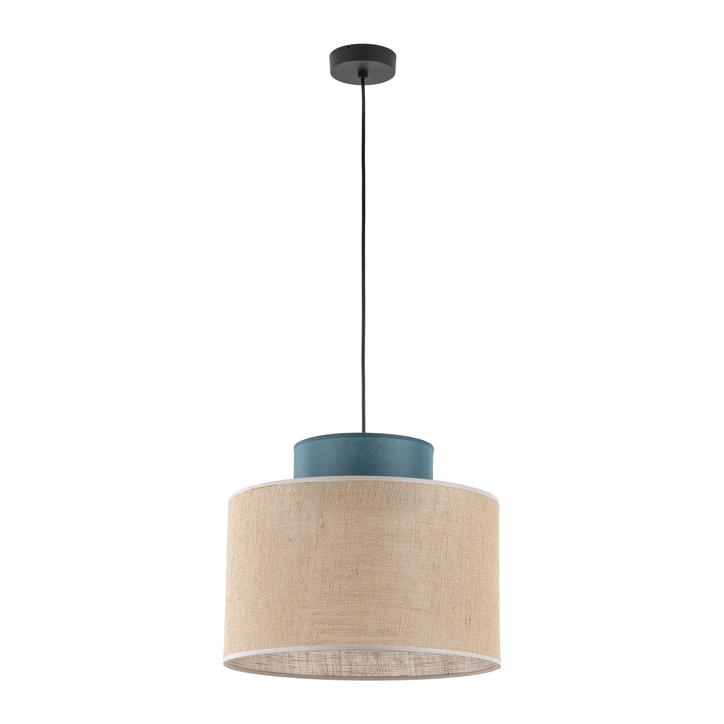 Lampa wisząca DUO JUTA brązowa zielona na czarnej podstawie i przewodzie 170x38cm - TK_3256