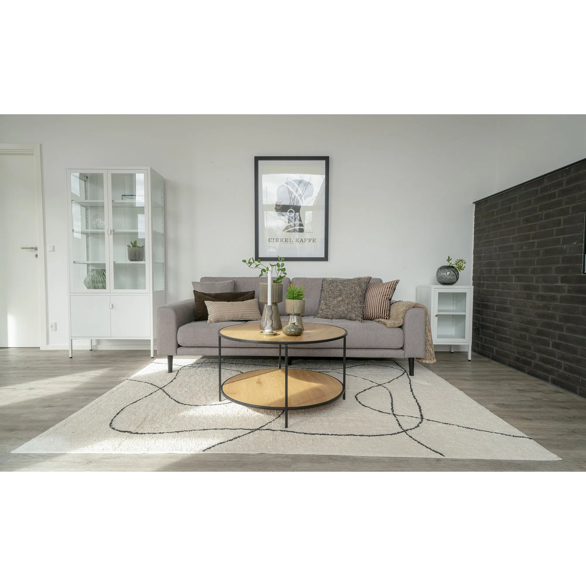 Stolik kawowy okrągły VITA fi80x45 cm - efekt drewna - 2101515