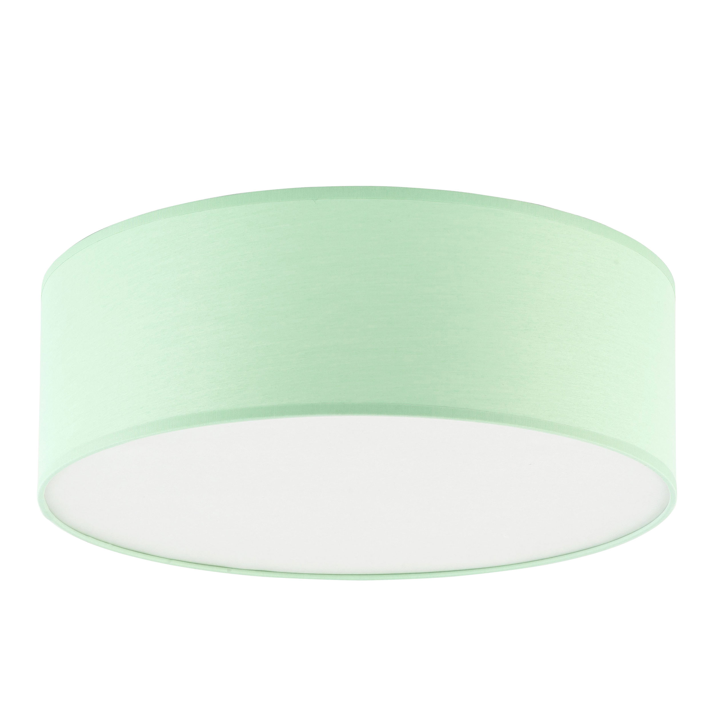 Lampa sufitowa RONDO KIDS zielona z białym kloszem okrągła 38x14cm