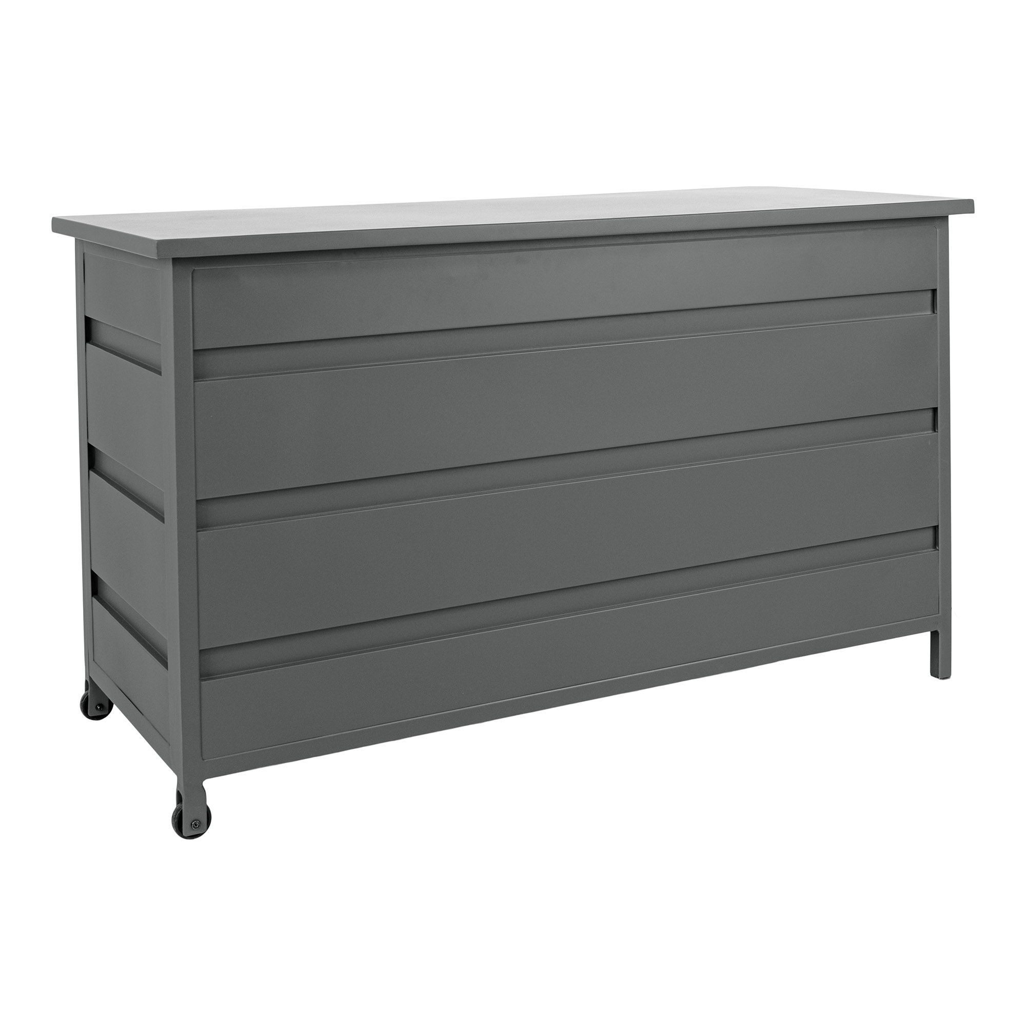 Skrzynia ogrodowa CASSIS aluminiowa 130x60x75 cm 450 L - szara - 7801120