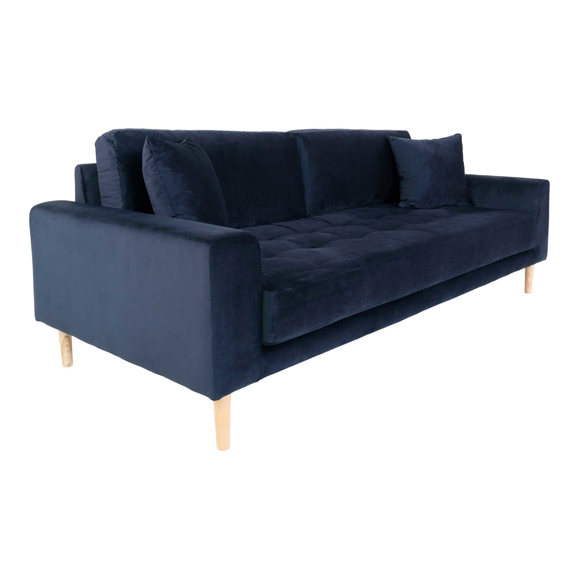 Sofa wypoczynkowa LIDO 3-osobowa 210 cm - ciemnoniebieski, naturalny - 1301443