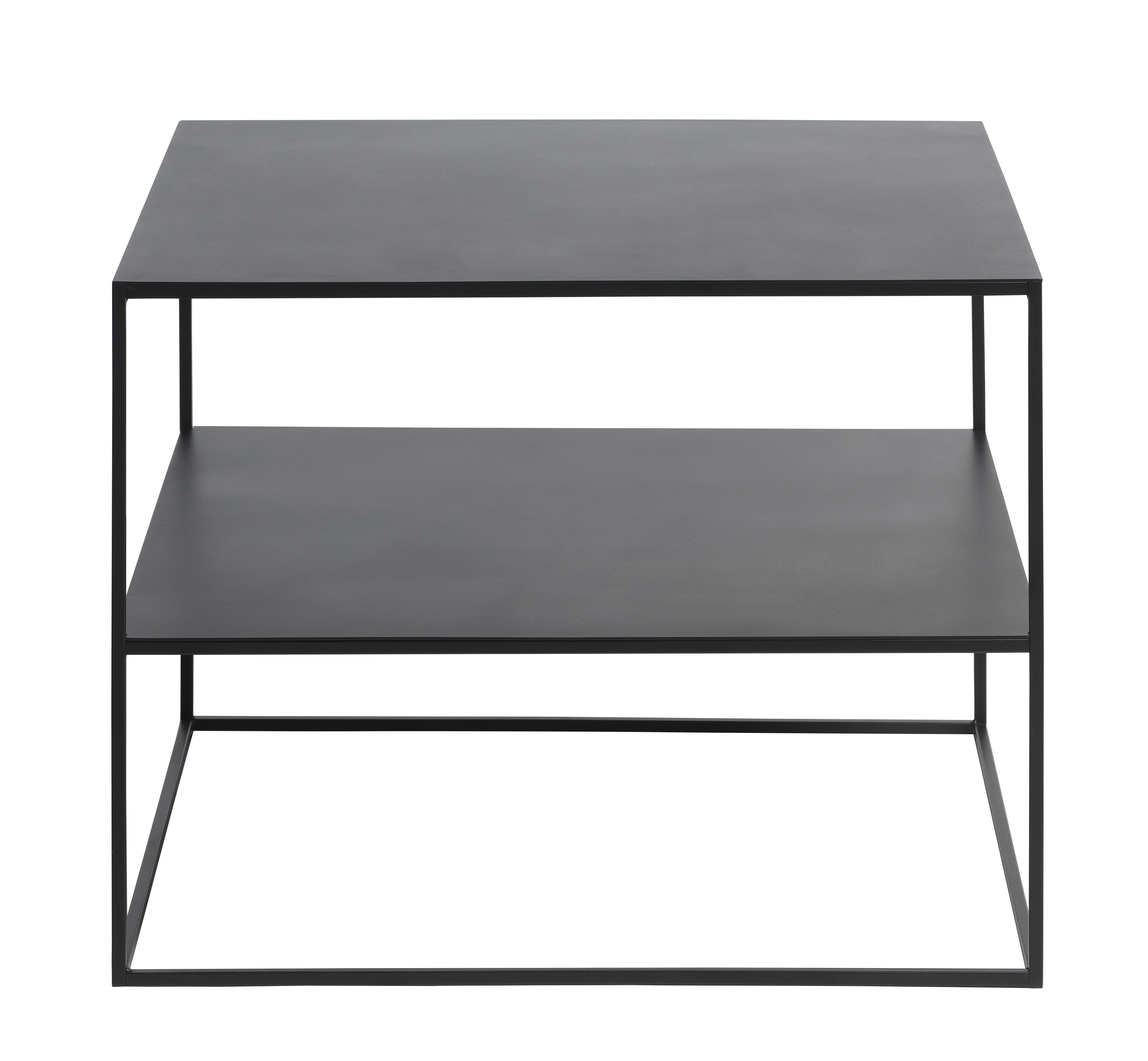 Stolik kawowy PEBBLE z półką 65x65 cm - czarny - UN_44530600