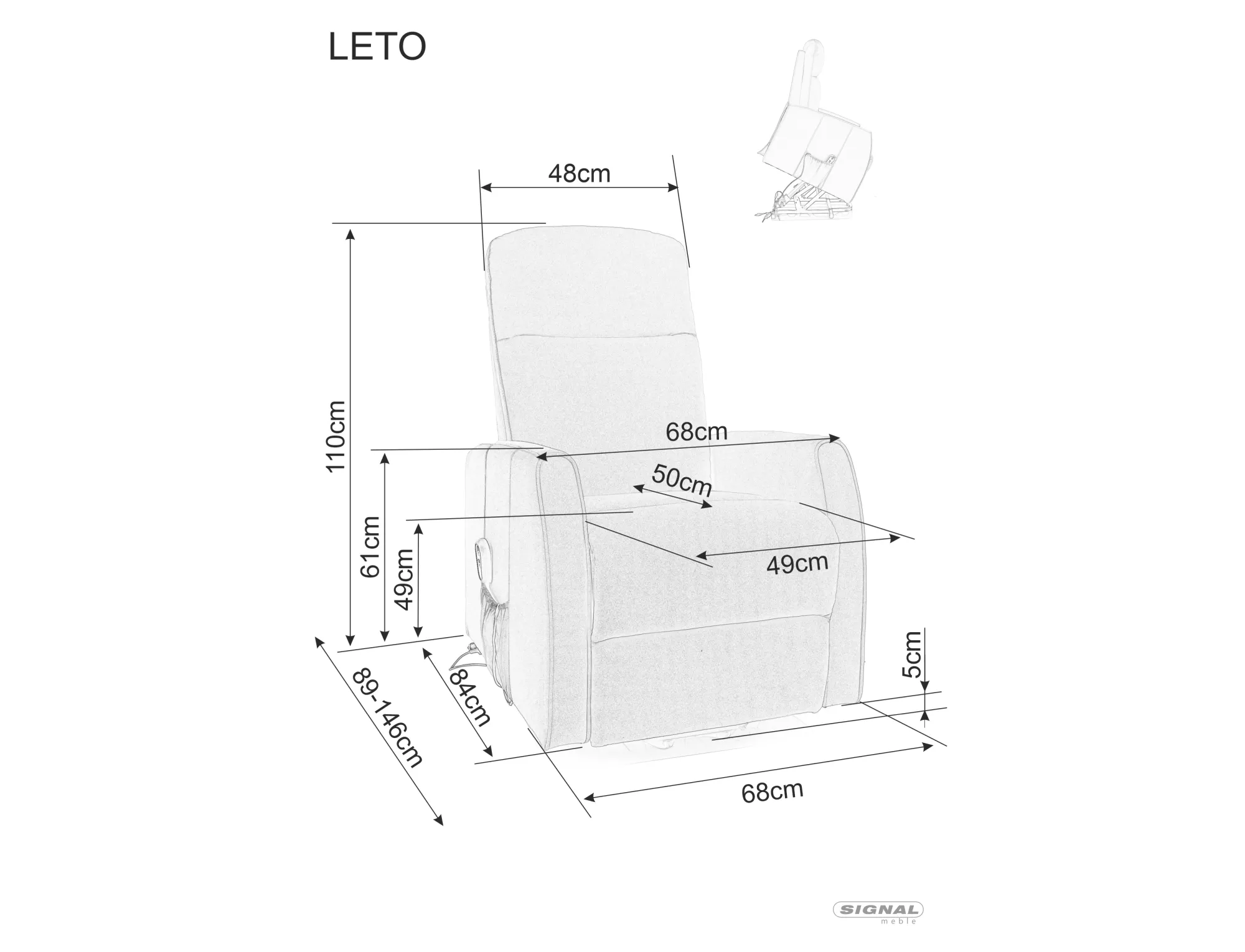 FOTEL ROZKŁADANY LETO (FUNKCJA PIONIZACJI) VELVET BEŻ BLUVEL 28 - LETOVBE