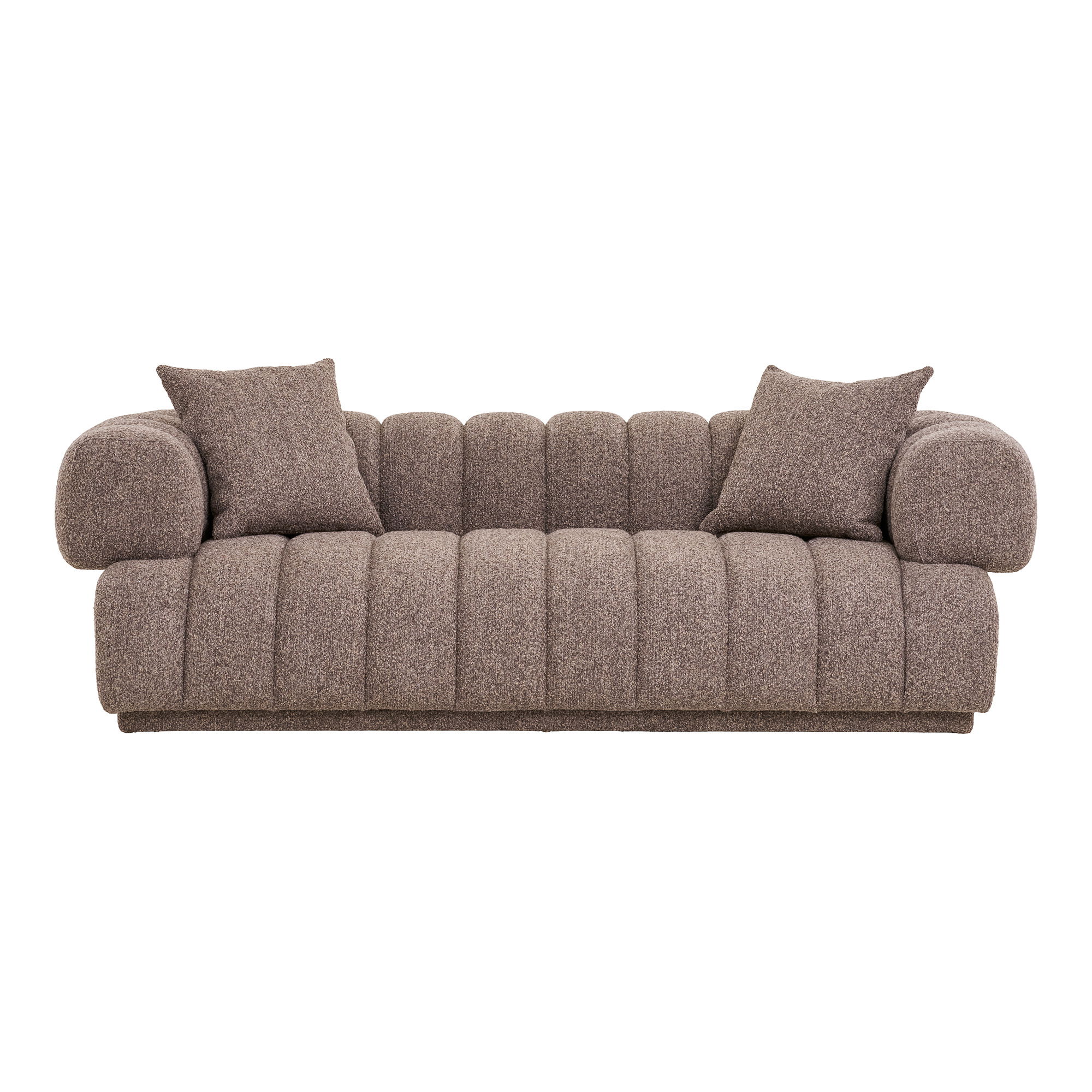 Sofa wypoczynkowa z 2 poduszkami AURORA z podłokietnikami brązowa - 1301352