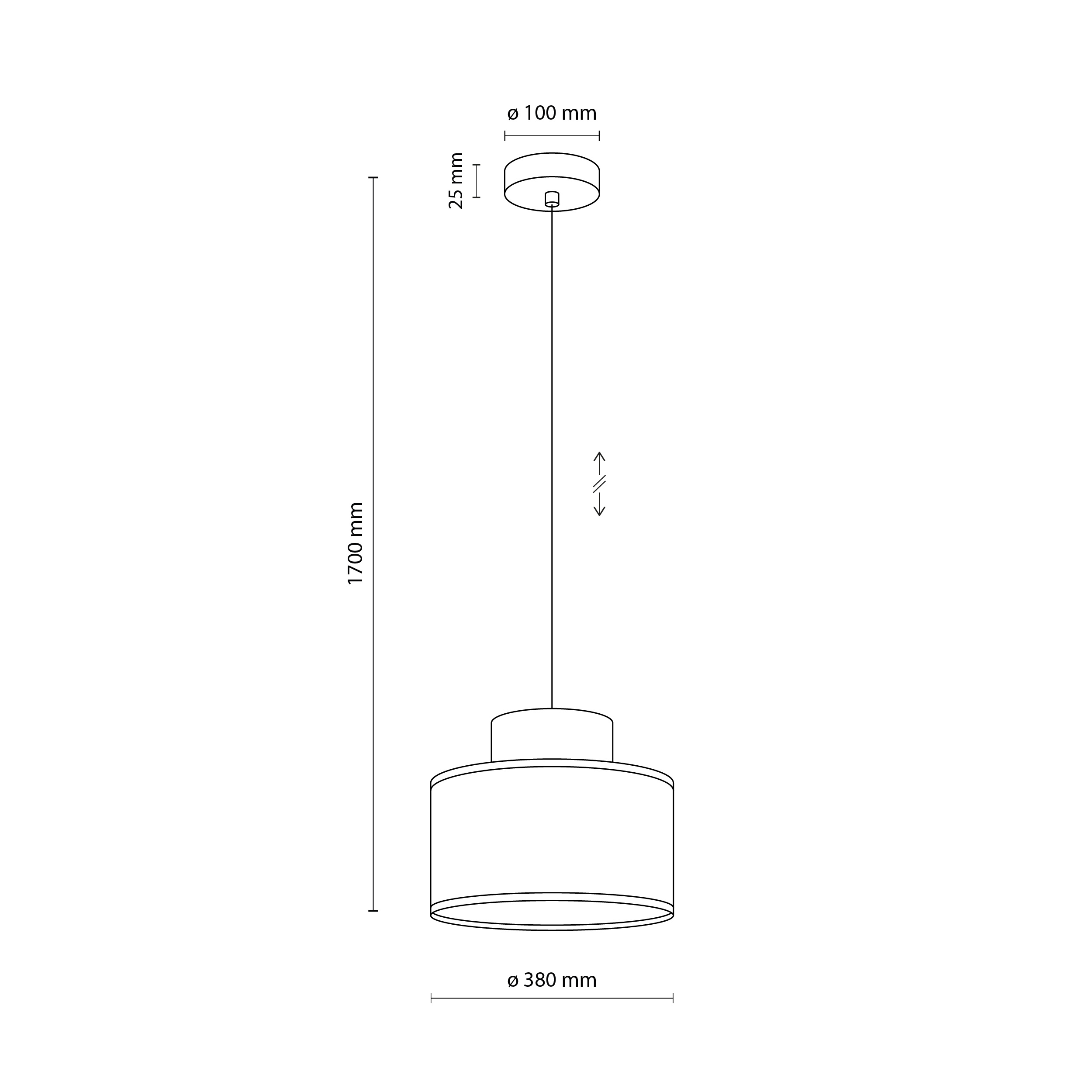 Lampa wisząca DUO JUTA brązowa zielona na czarnej podstawie i przewodzie 170x38cm - TK_3256