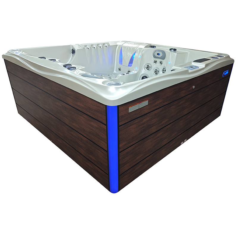 Jacuzzi ogrodowe 5-os. z hydromasażem SPA-747 210x210 cm biały/brązowy - HS_SPA747-3891
