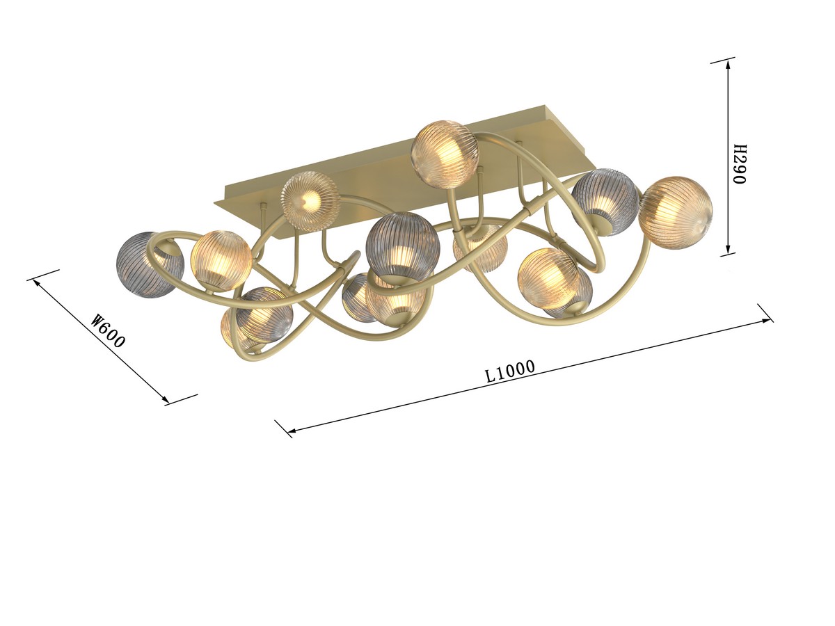 METZ - Lampa sufitowa 12-pł. - 9015-1204