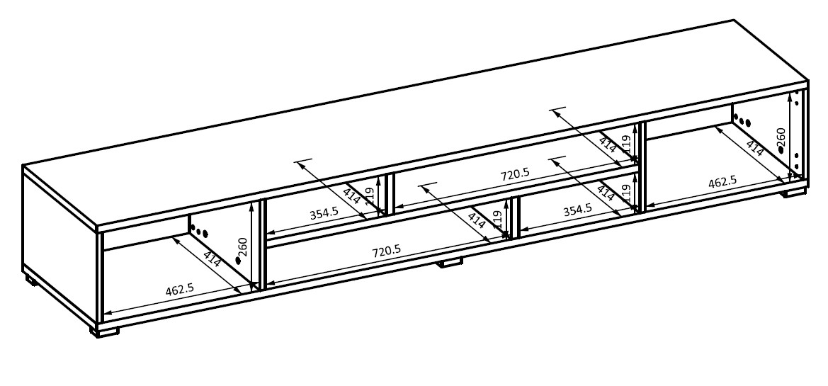 Szafka RTV COBY 40 dwudrzwiowa stojąca wisząca czarna 208x45x32cm - 24W3MB40