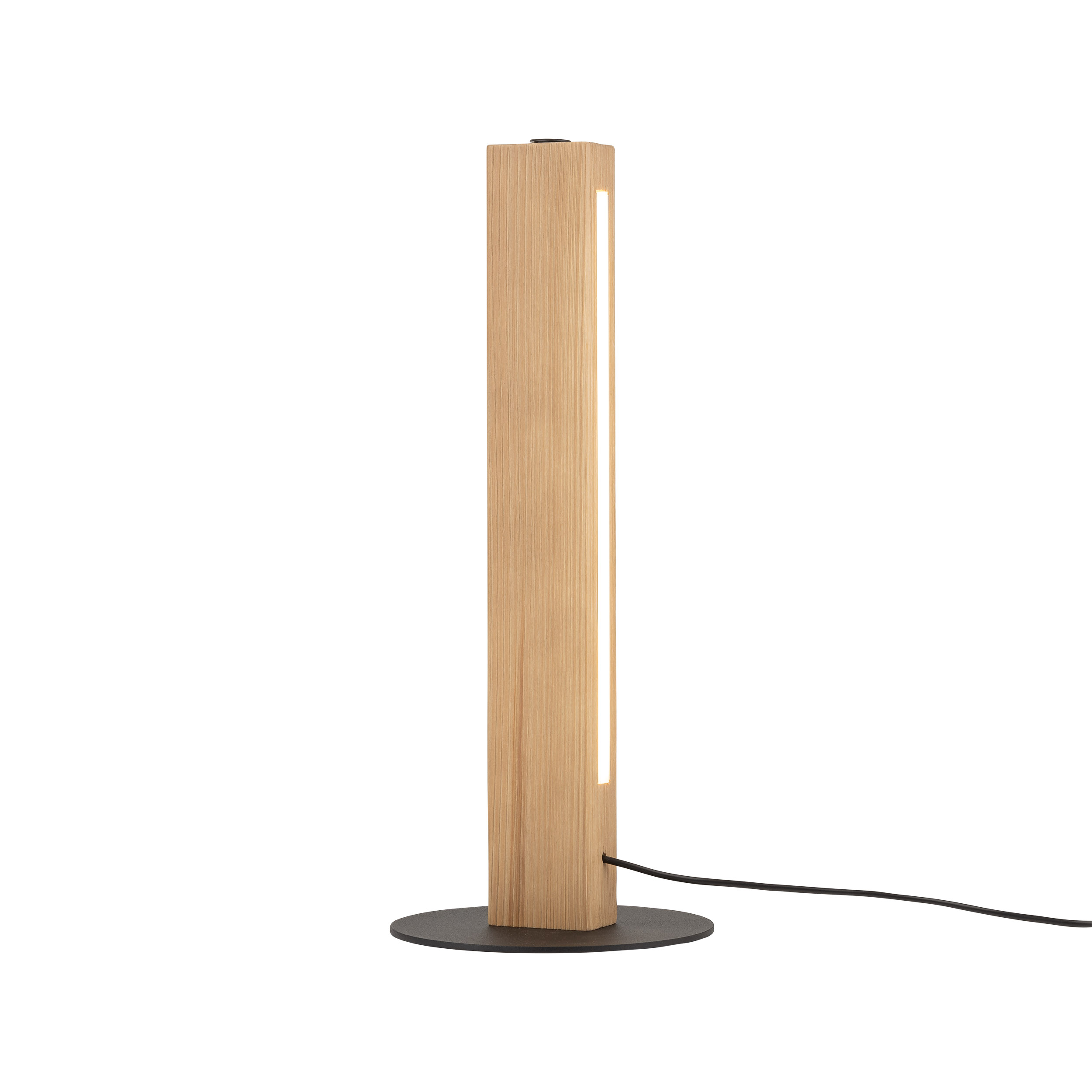 Lampka nocna TEO LED 15W jasna sosna na czarnej podstawie z przyciskiem 41x17cm - TK_1412