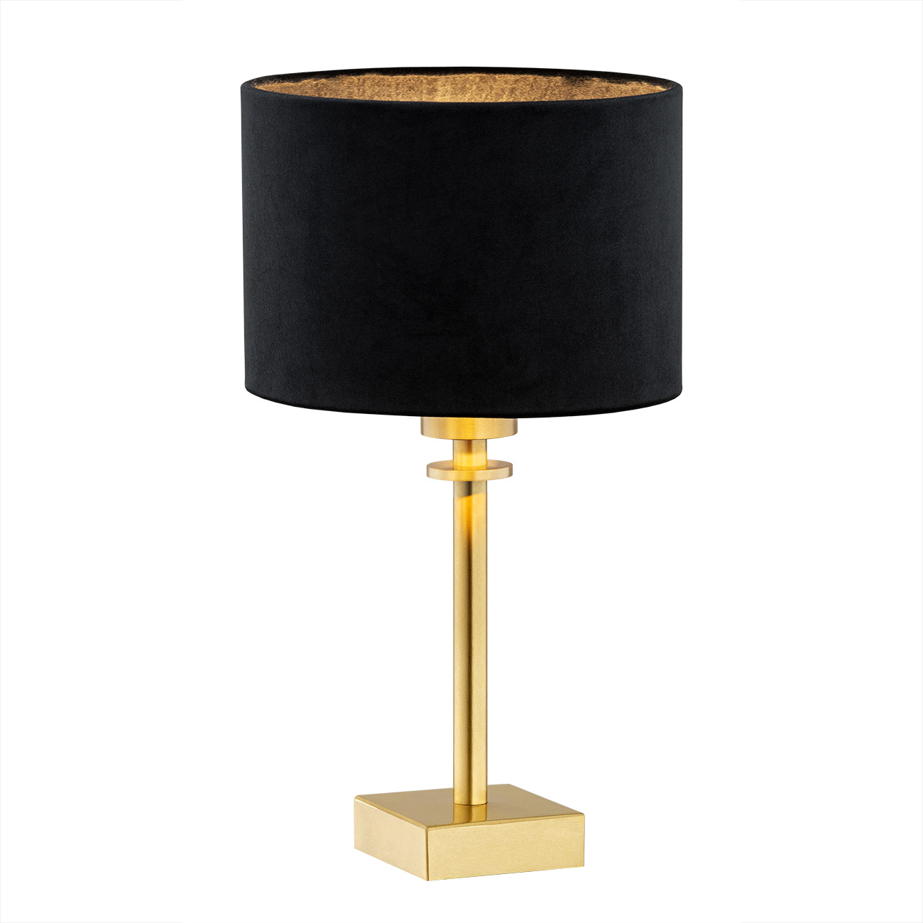 Lampa stołowa ABBANO metalowa mosiądz szczotkowany czarny 38 cm